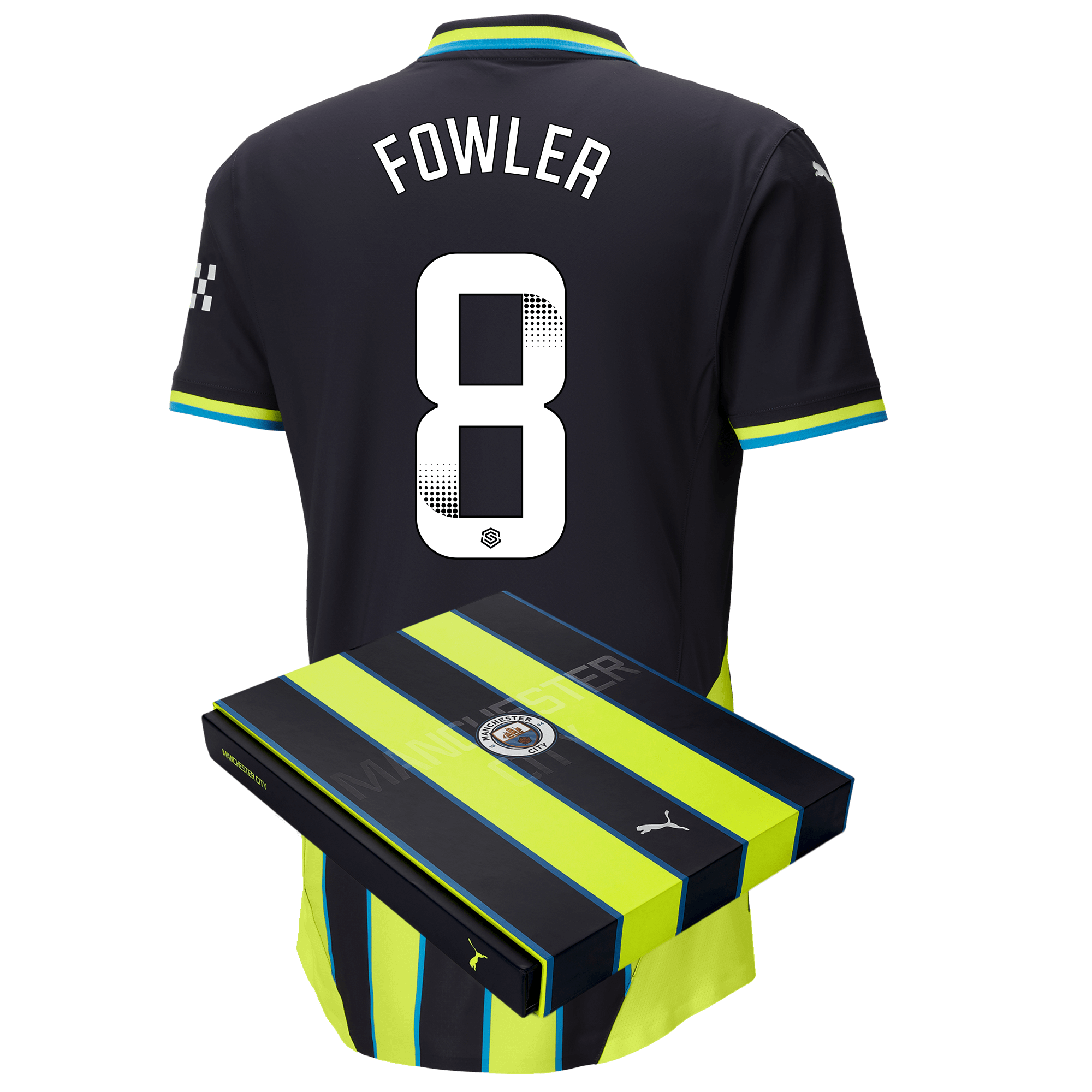 manchester city authentic away jersey newnavy 202425 with fowler 8 printing in gift box | Offizieller Manchester City Store