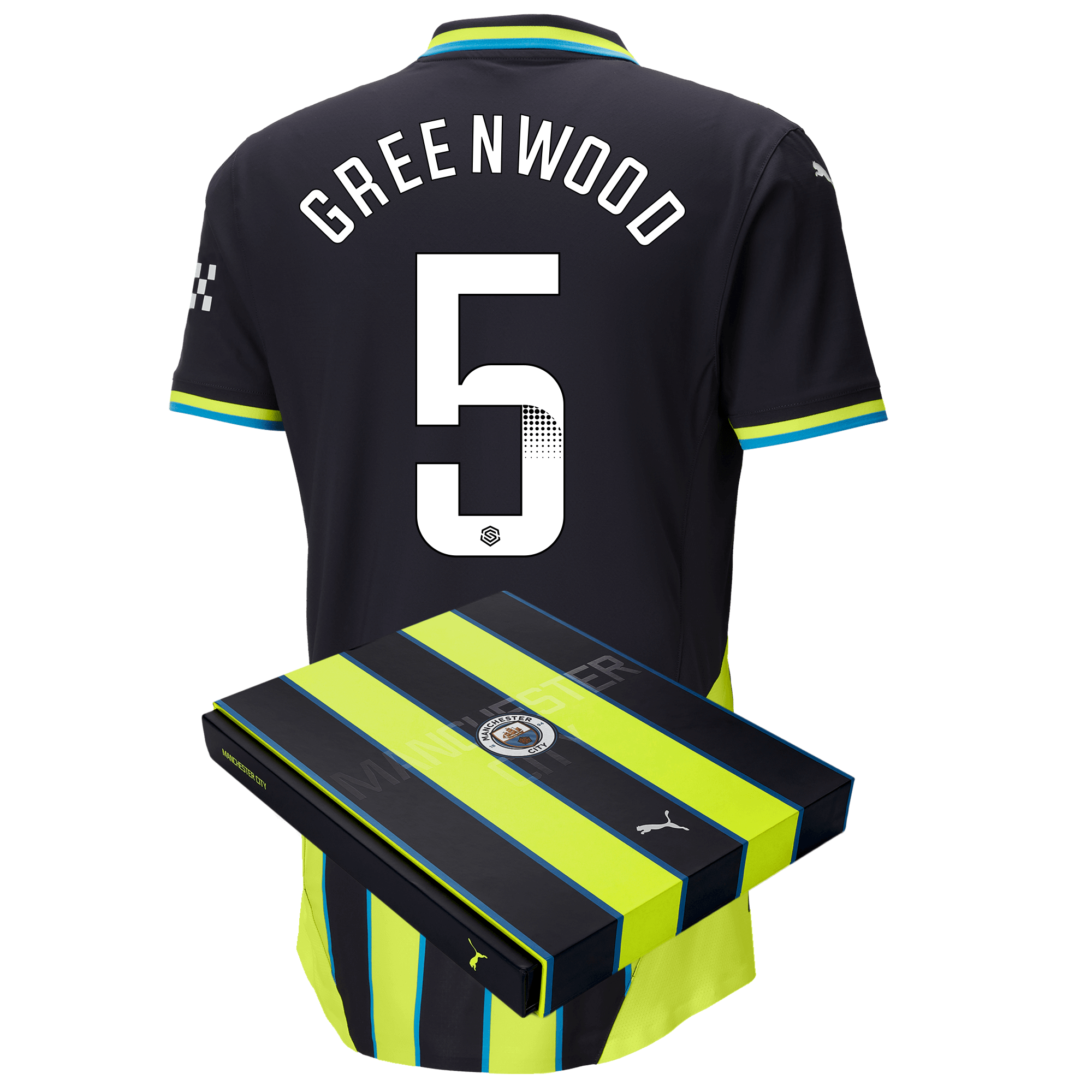 manchester city authentic away jersey newnavy 202425 with greenwood 5 printing in gift box | Offizieller Manchester City Store
