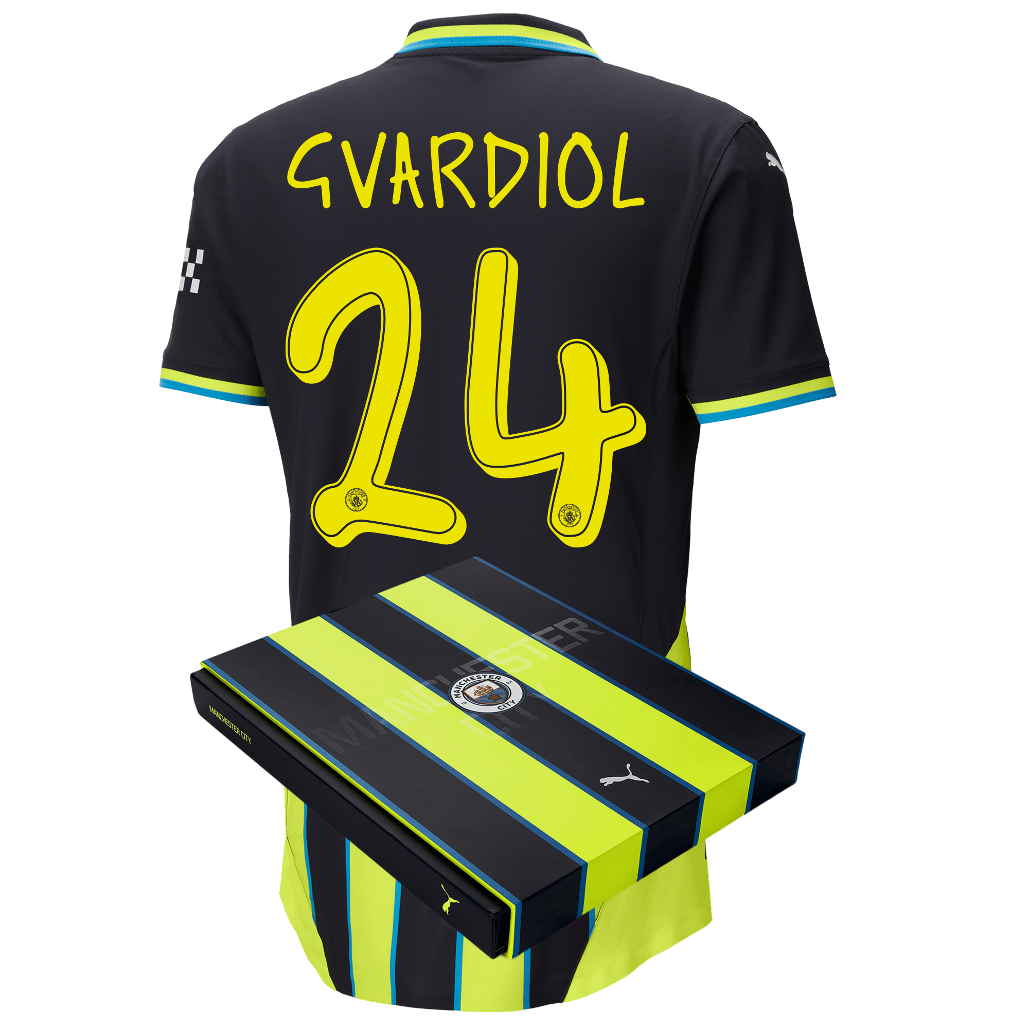 manchester city authentic away jersey newnavy 202425 with gvardiol 24 printing in gift box | Offizieller Manchester City Store