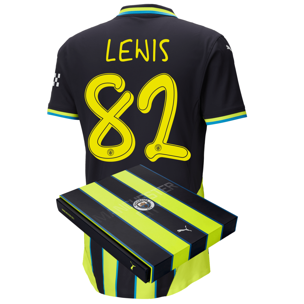 manchester city authentic away jersey newnavy 202425 with lewis 82 printing in gift box | Offizieller Manchester City Store
