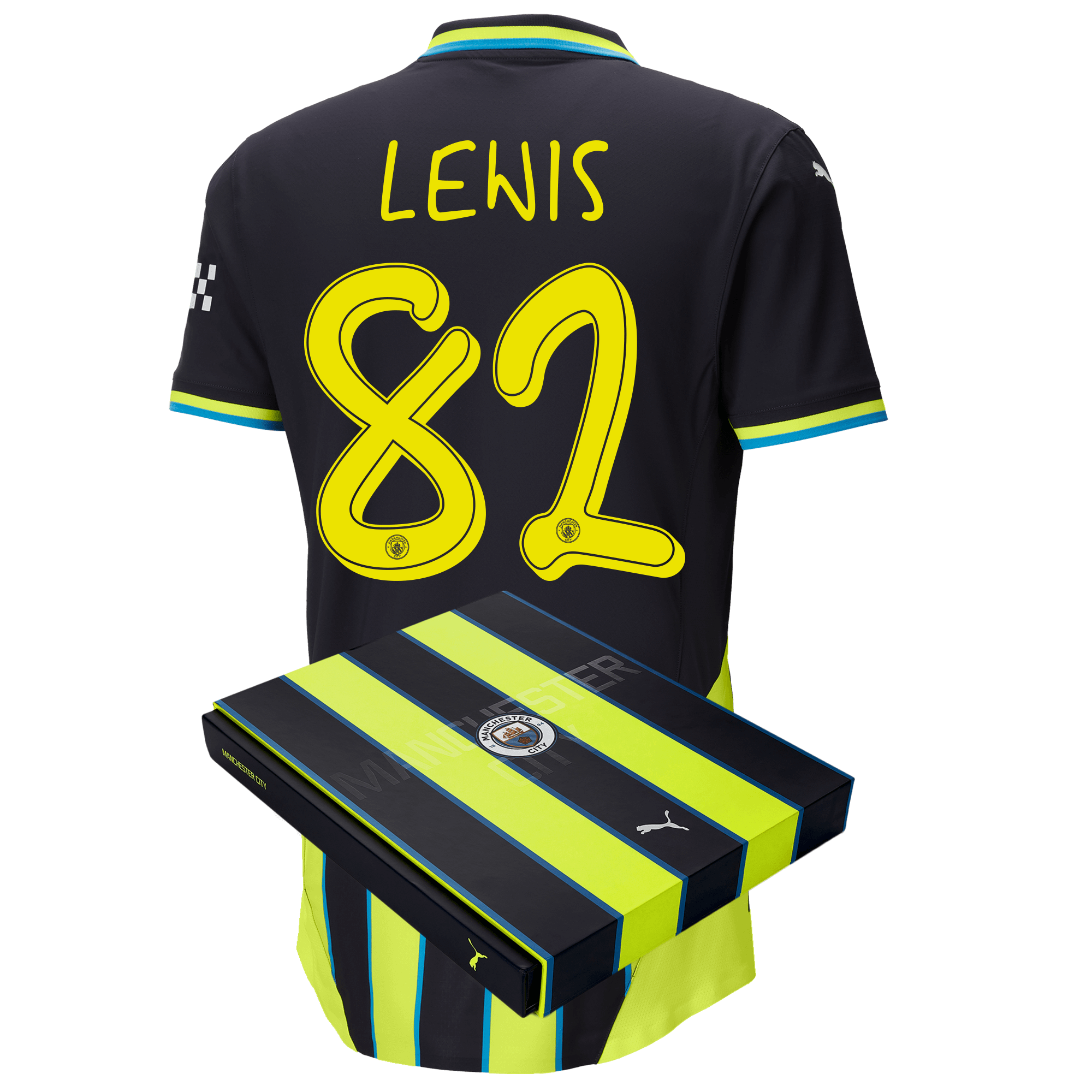 manchester city authentic away jersey newnavy 202425 with lewis 82 printing in gift box | Offizieller Manchester City Store