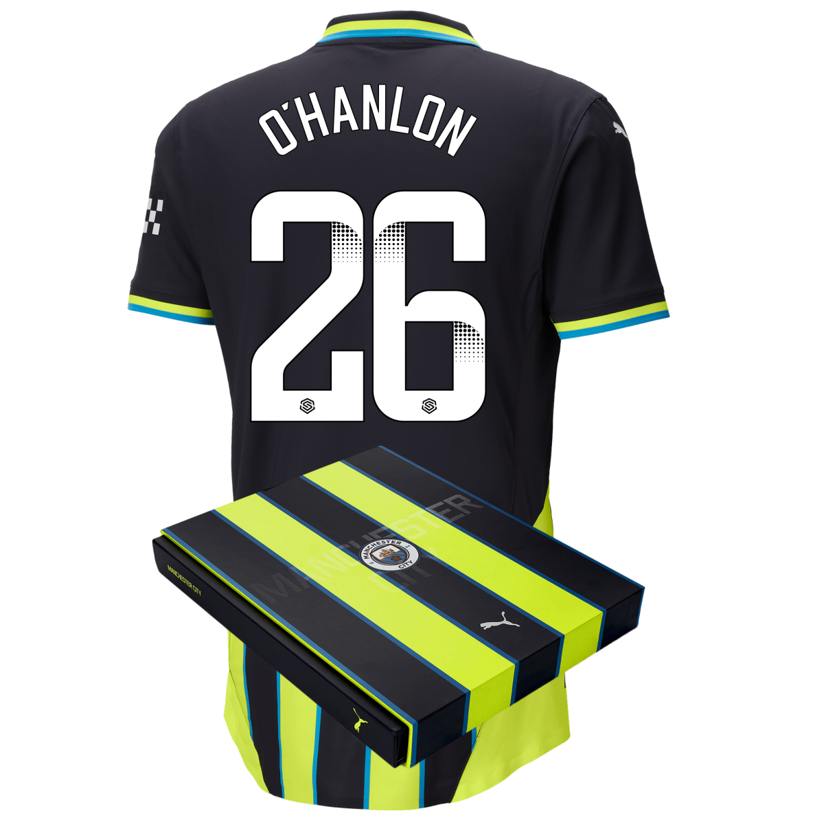 manchester city authentic away jersey newnavy 202425 with ohanlon 26 printing in gift box | Offizieller Manchester City Store