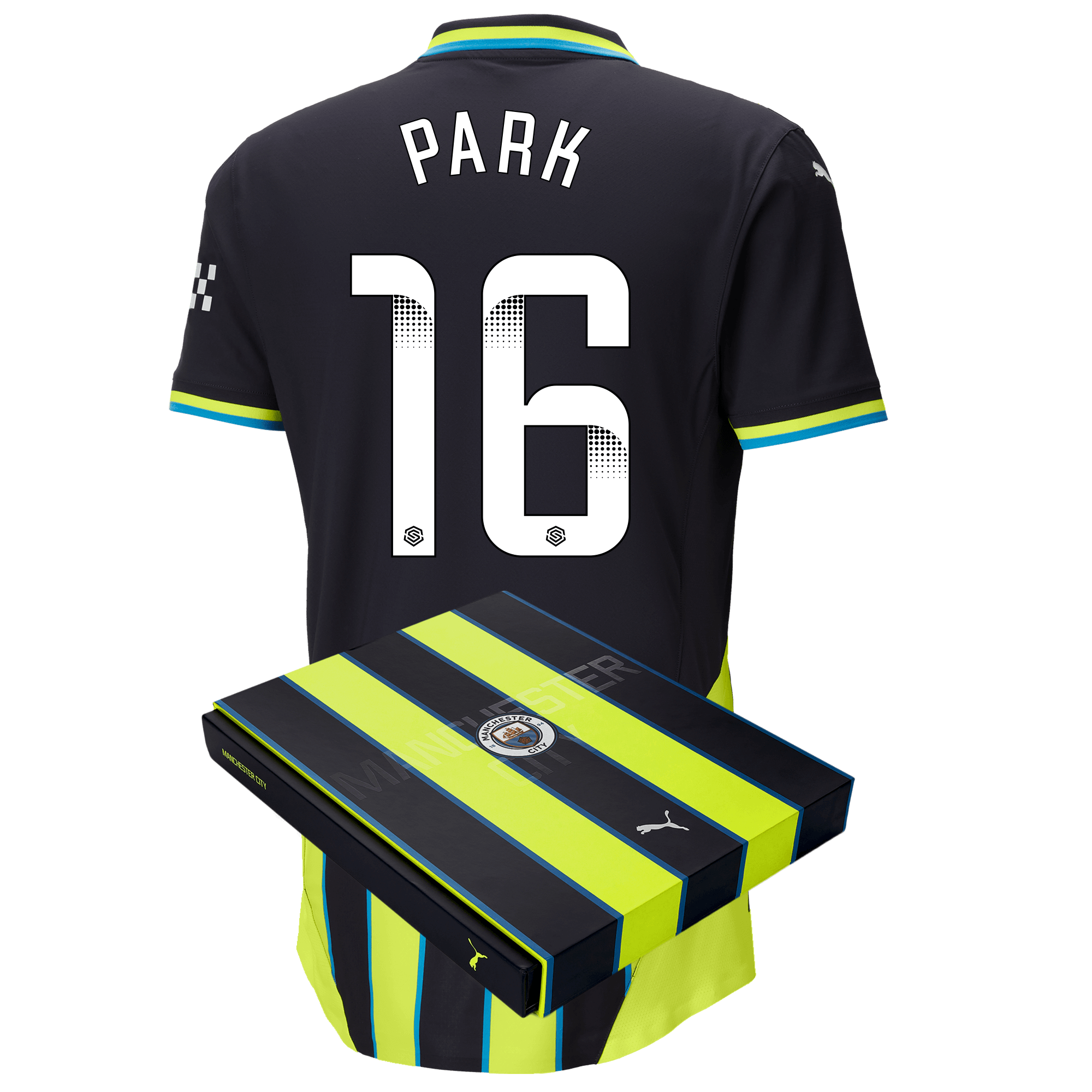 manchester city authentic away jersey newnavy 202425 with park 16 printing in gift box | Offizieller Manchester City Store