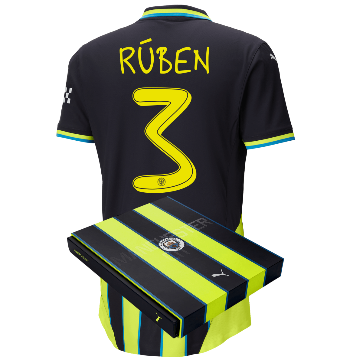 manchester city authentic away jersey newnavy 202425 with rÚben 3 printing in gift box | Offizieller Manchester City Store