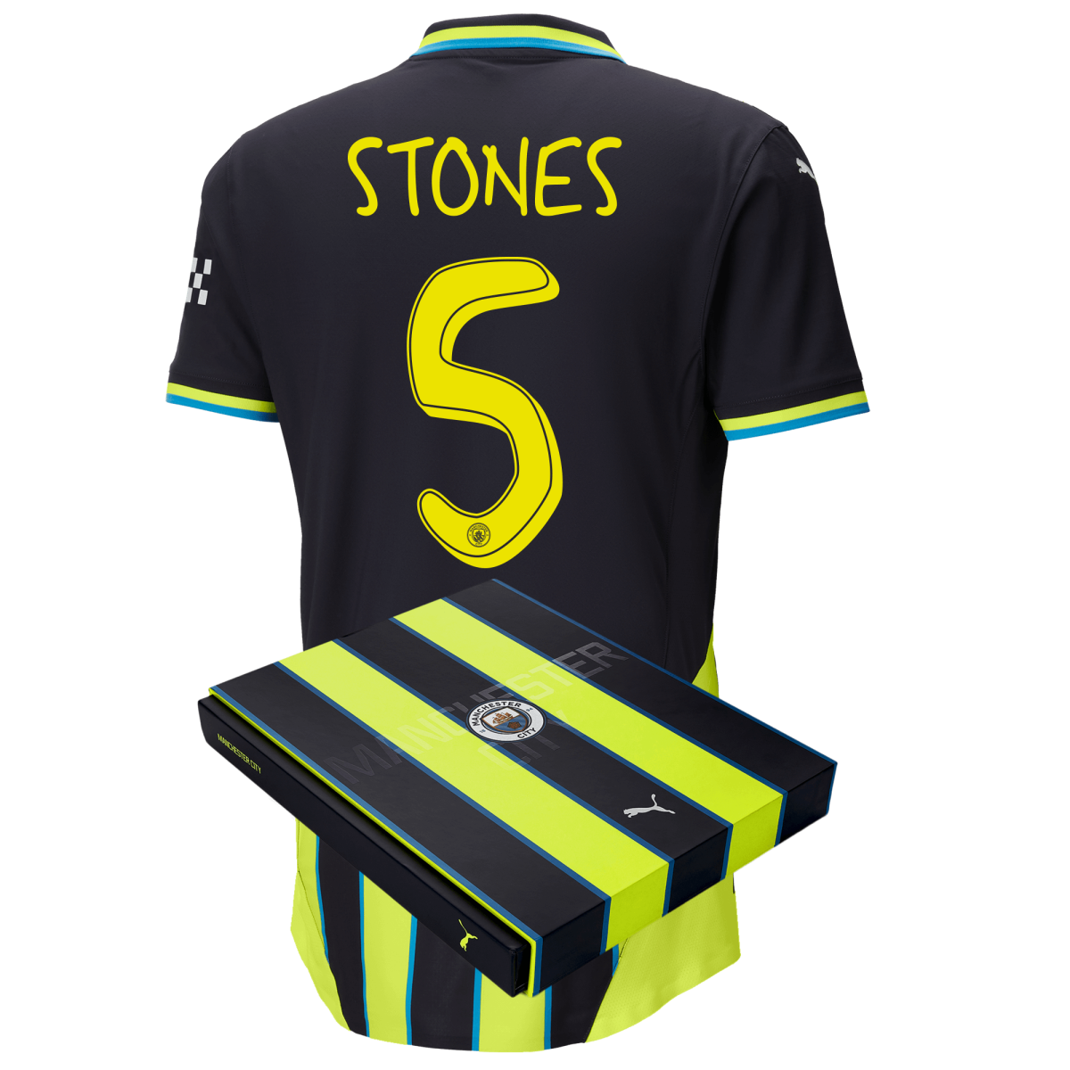 manchester city authentic away jersey newnavy 202425 with stones 5 printing in gift box | Offizieller Manchester City Store