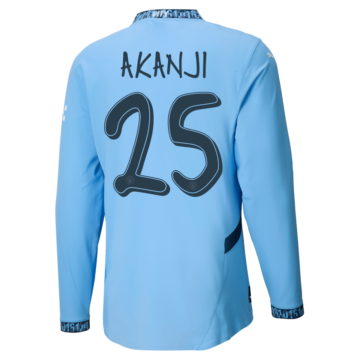 manchester city authentic home jersey 202425 long sleeve with akanji 25 printing | Offizieller Manchester City Store