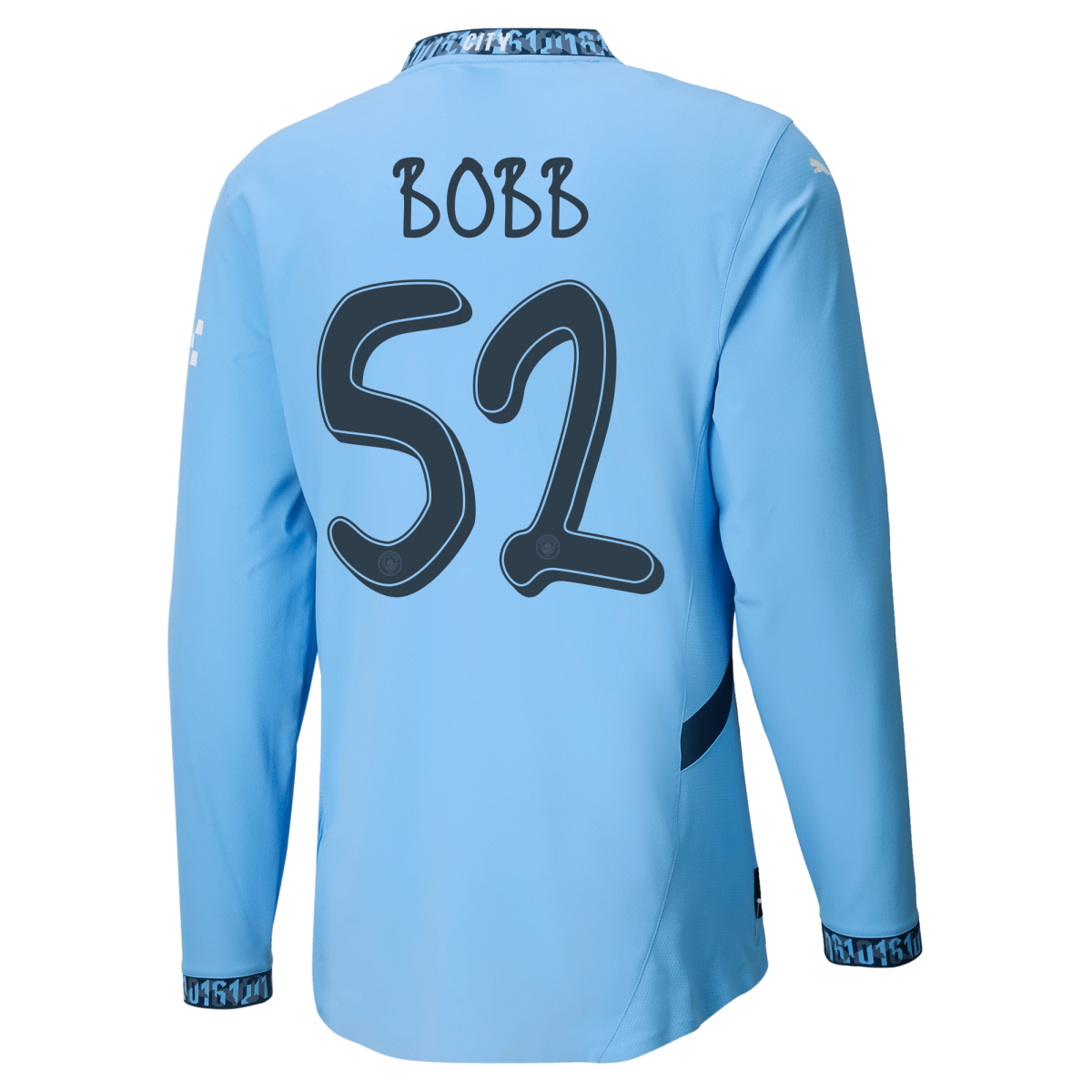 manchester city authentic home jersey 202425 long sleeve with bobb 52 printing | Offizieller Manchester City Store