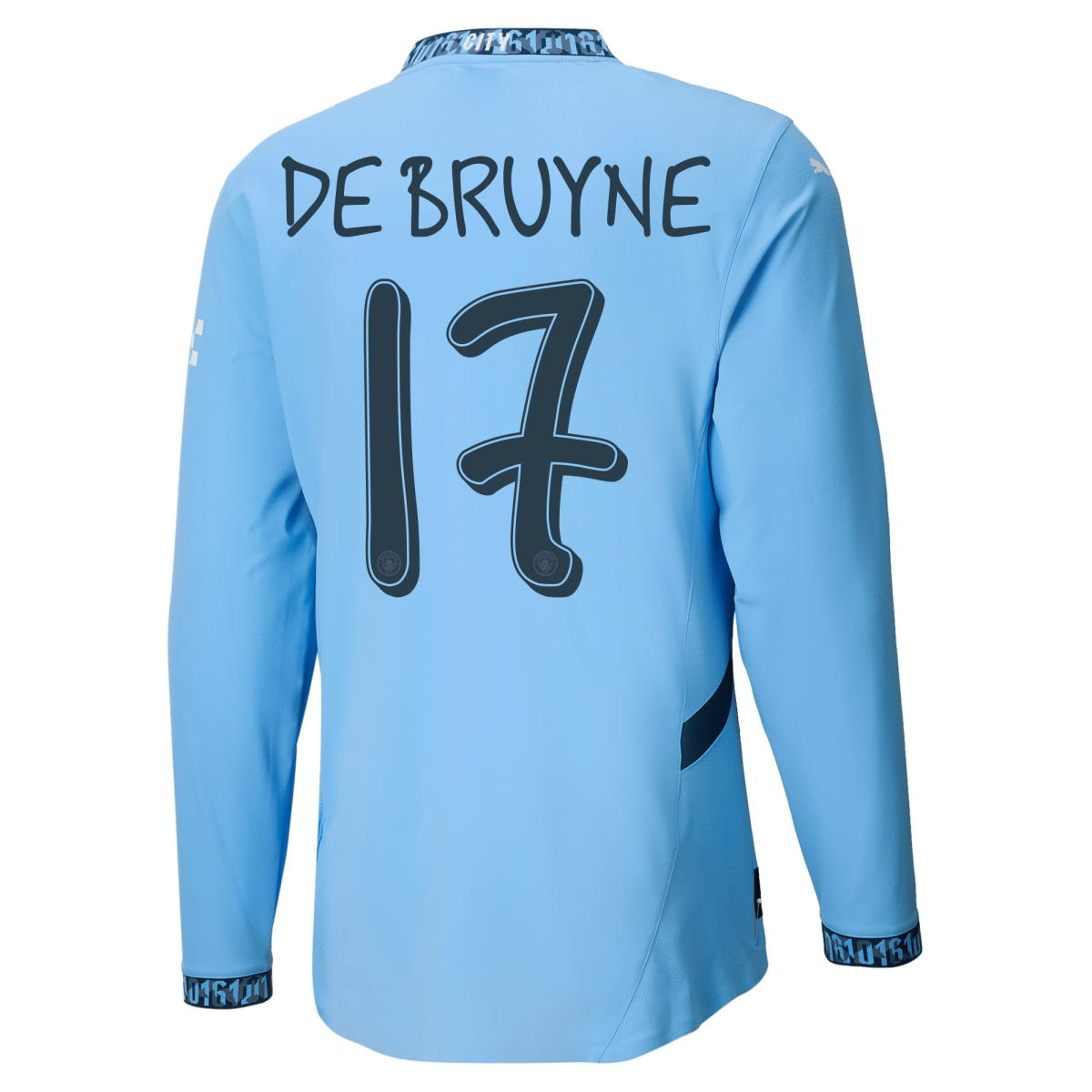manchester city authentic home jersey 202425 long sleeve with de bruyne 17 printing | Offizieller Manchester City Store