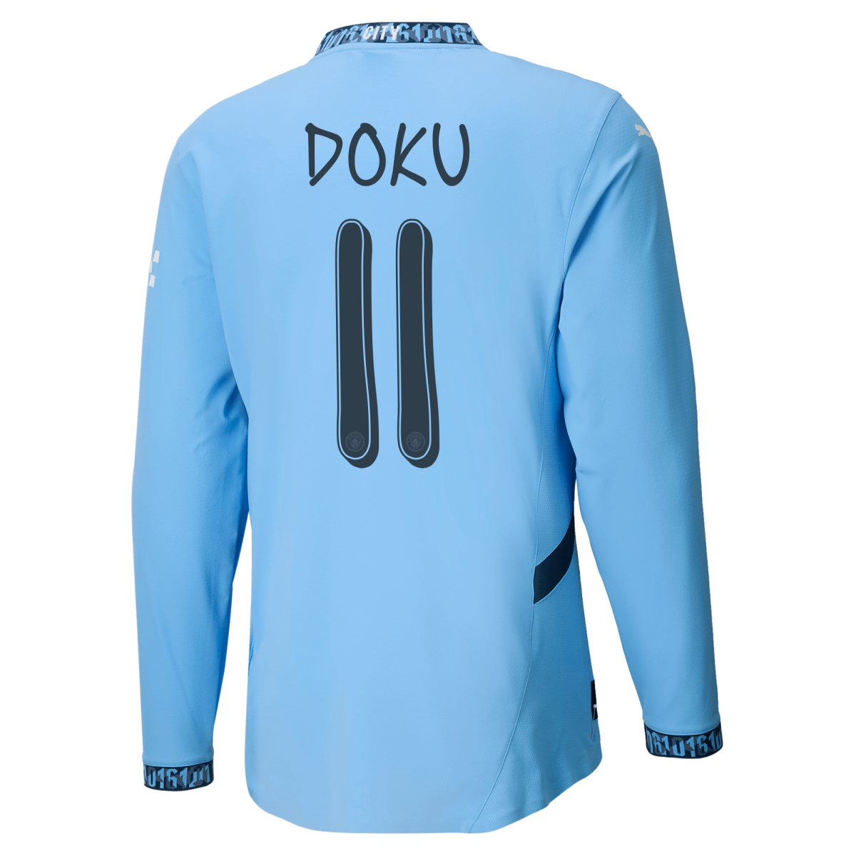 manchester city authentic home jersey 202425 long sleeve with doku 11 printing | Offizieller Manchester City Store