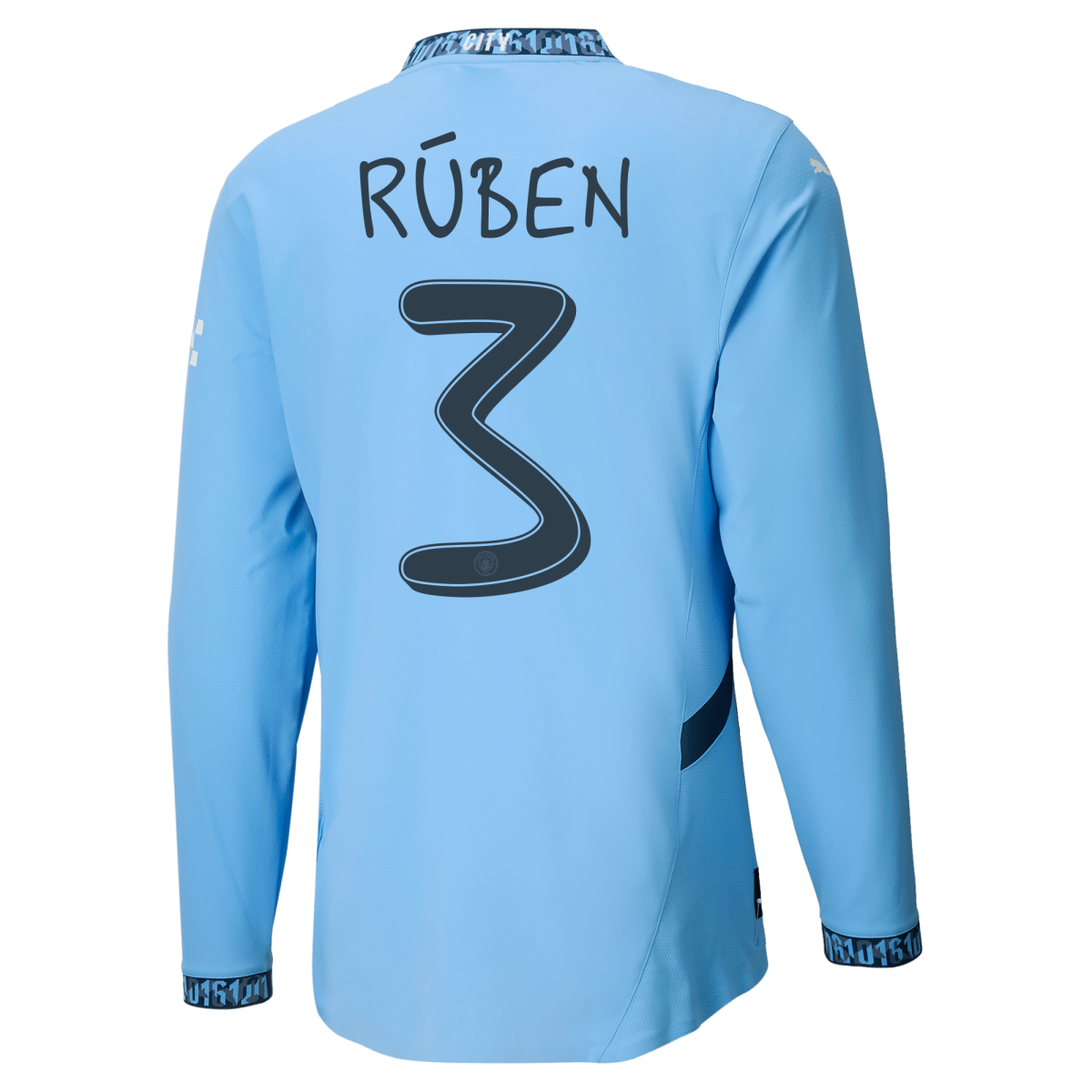 manchester city authentic home jersey 202425 long sleeve with rÚben 3 printing | Offizieller Manchester City Store