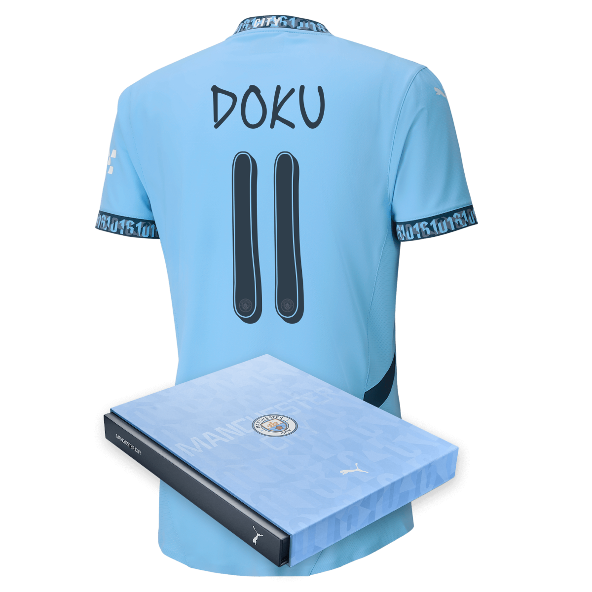 manchester city authentic home jersey 202425 with doku 11 printing in gift box | Offizieller Manchester City Store