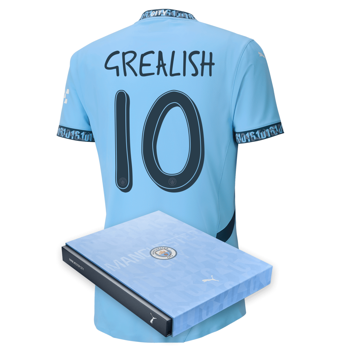 manchester city authentic home jersey 202425 with grealish 10 printing in gift box | Offizieller Manchester City Store