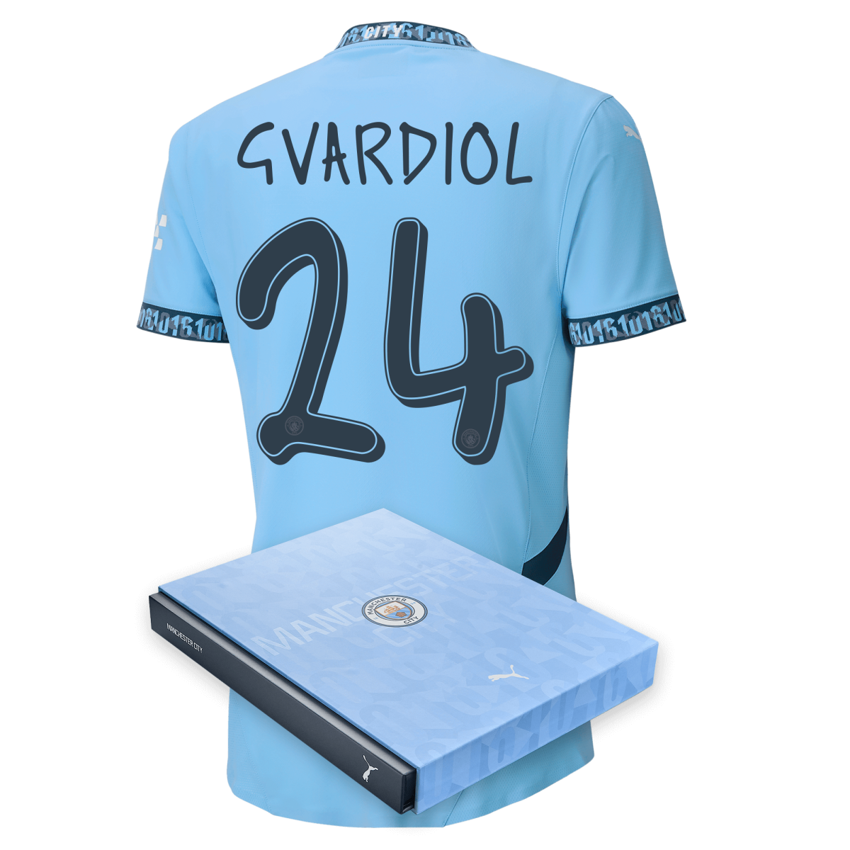 manchester city authentic home jersey 202425 with gvardiol 24 printing in gift box | Offizieller Manchester City Store