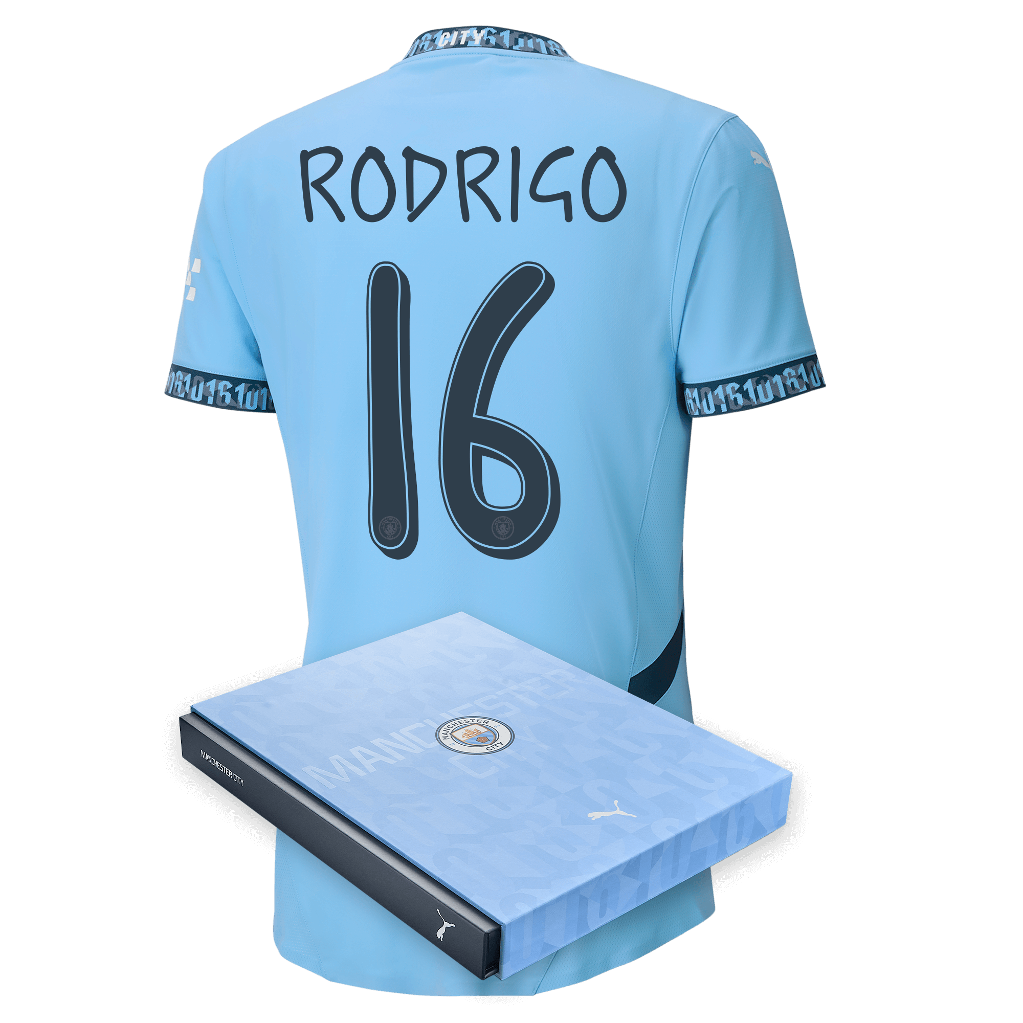 manchester city authentic home jersey 202425 with rodrigo 16 printing in gift box | Offizieller Manchester City Store