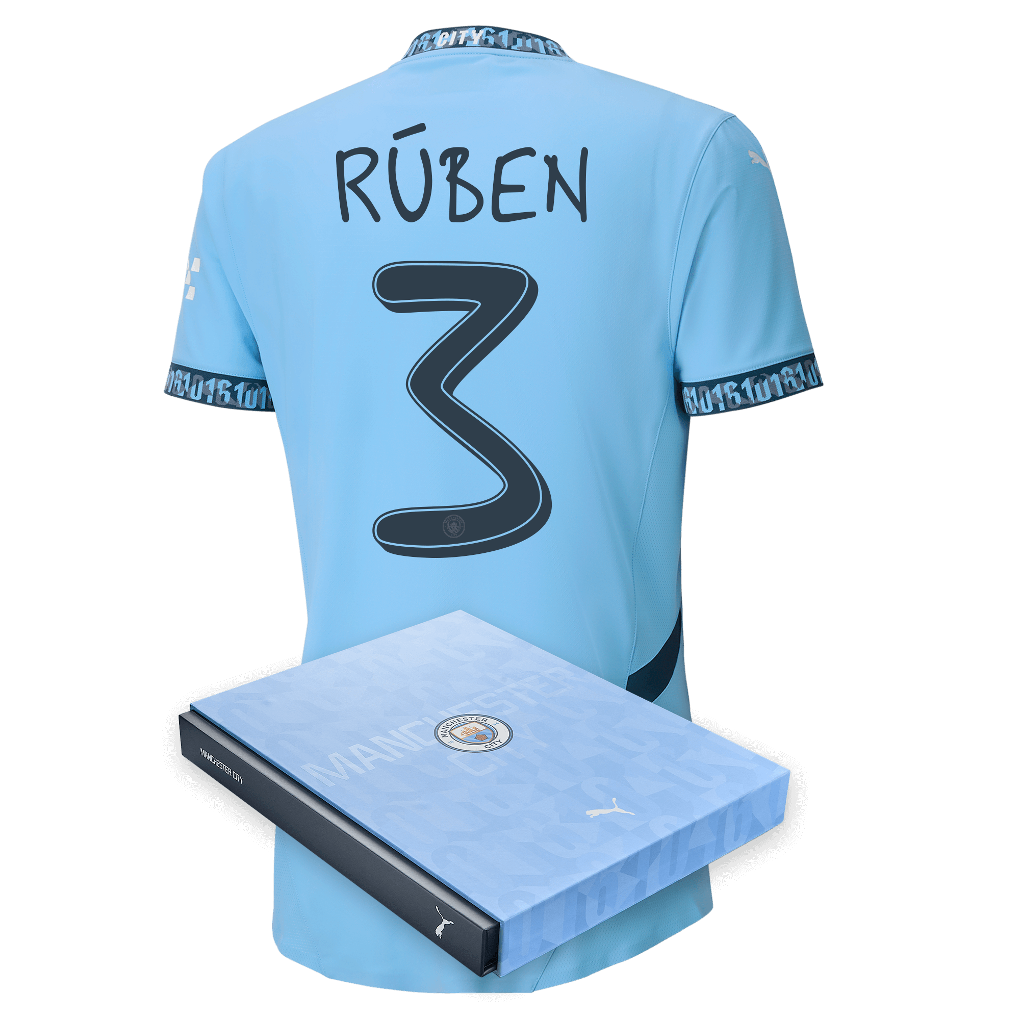 manchester city authentic home jersey 202425 with rÚben 3 printing in gift box | Offizieller Manchester City Store