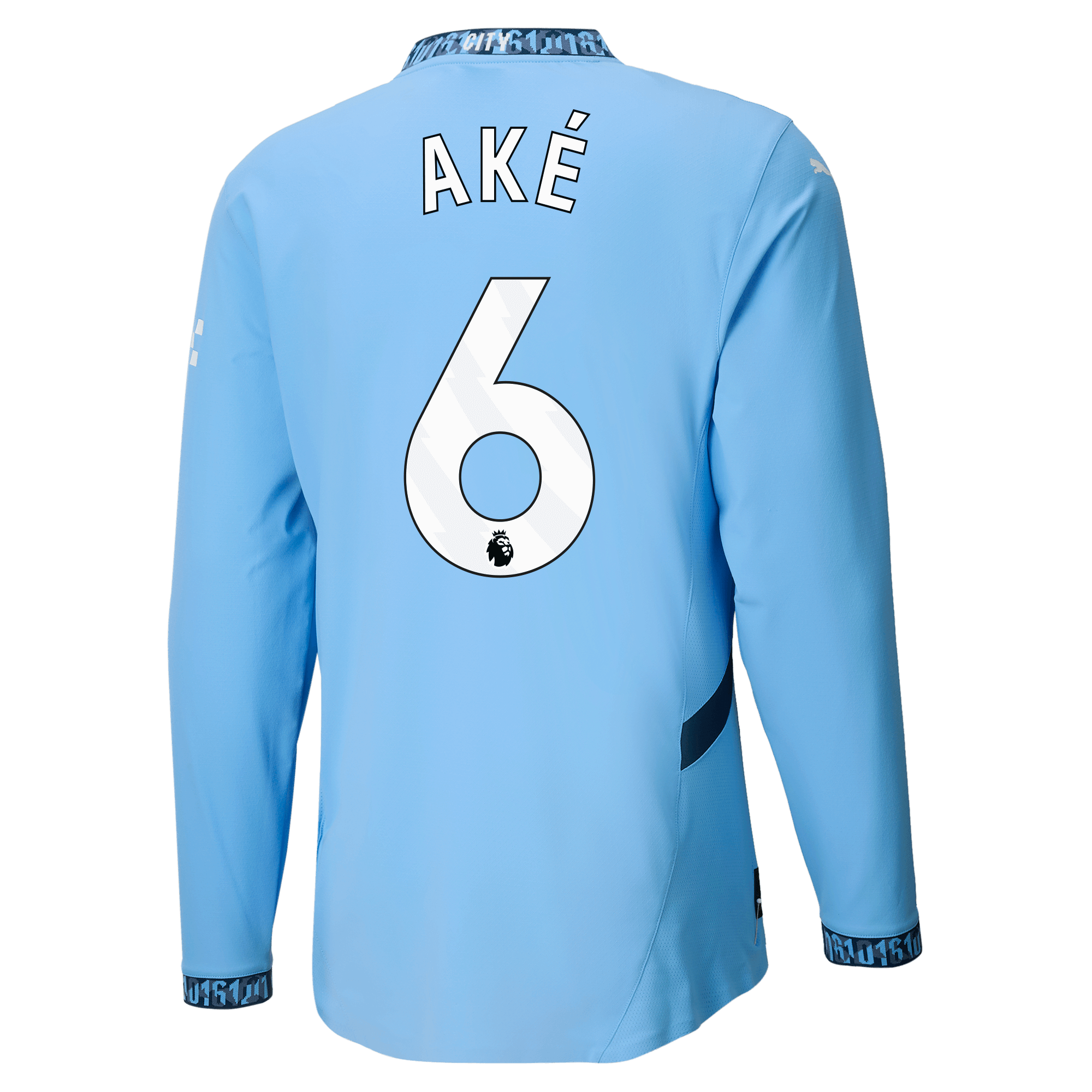 manchester city authentic home jersey teamlightblue 202425 long sleeve with akÉ 6 printing | Offizieller Manchester City Store