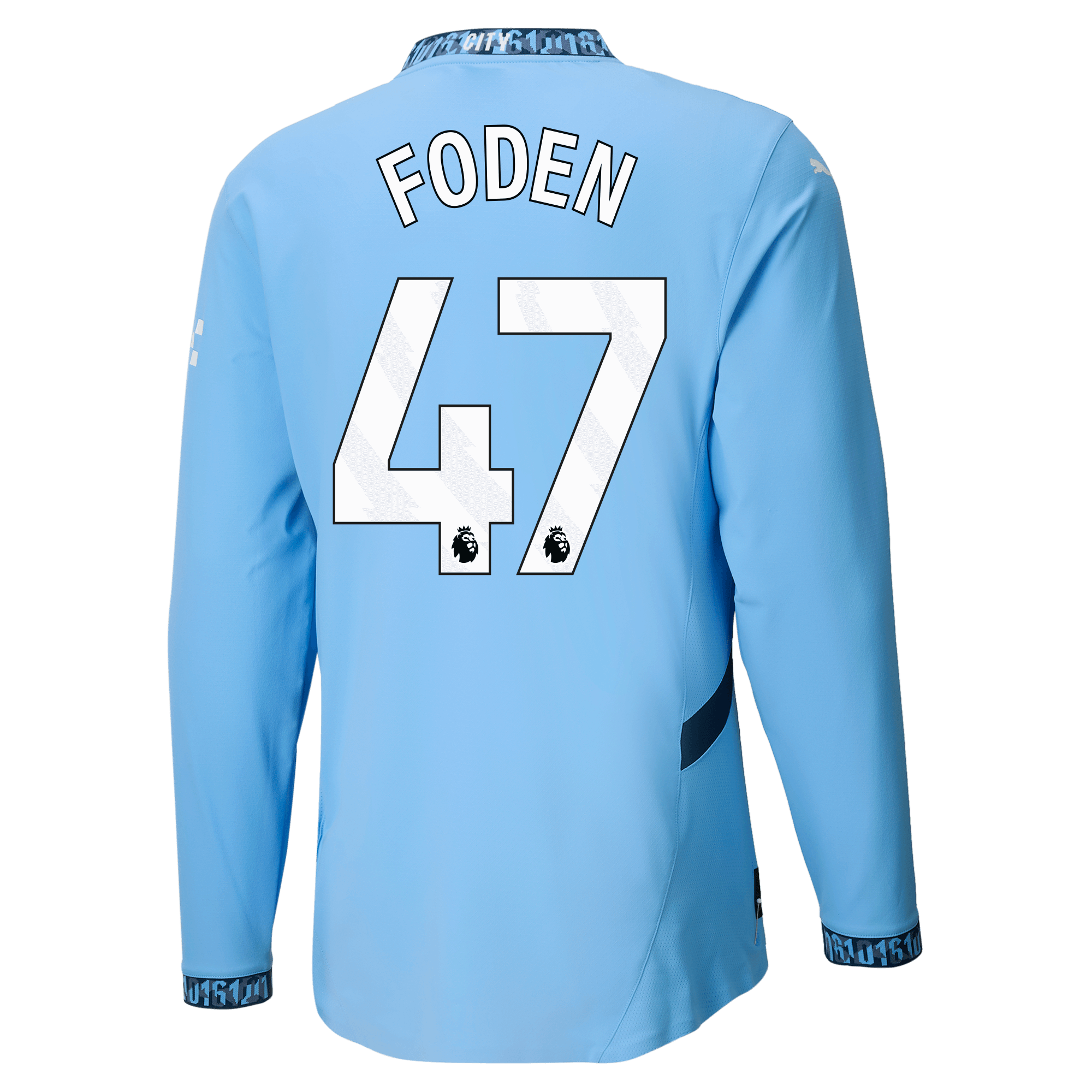 manchester city authentic home jersey teamlightblue 202425 long sleeve with foden 47 printing | Offizieller Manchester City Store