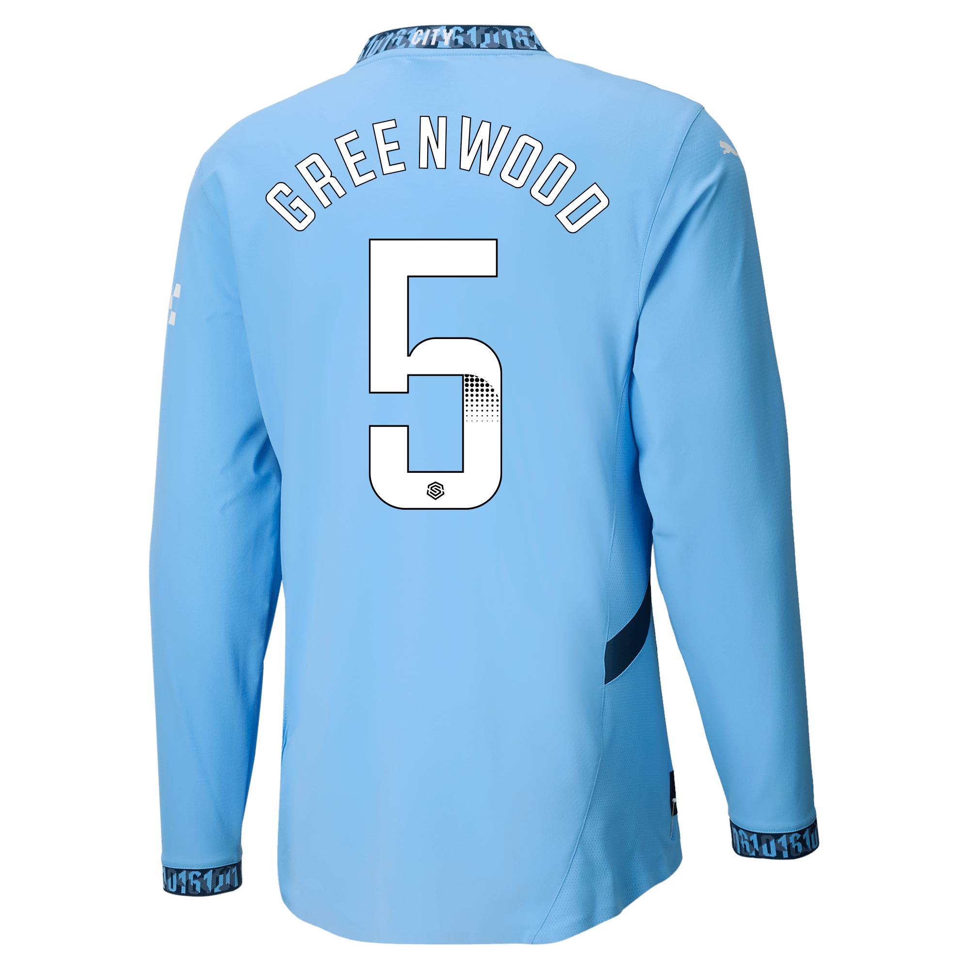 manchester city authentic home jersey teamlightblue 202425 long sleeve with greenwood 5 printing | Offizieller Manchester City Store