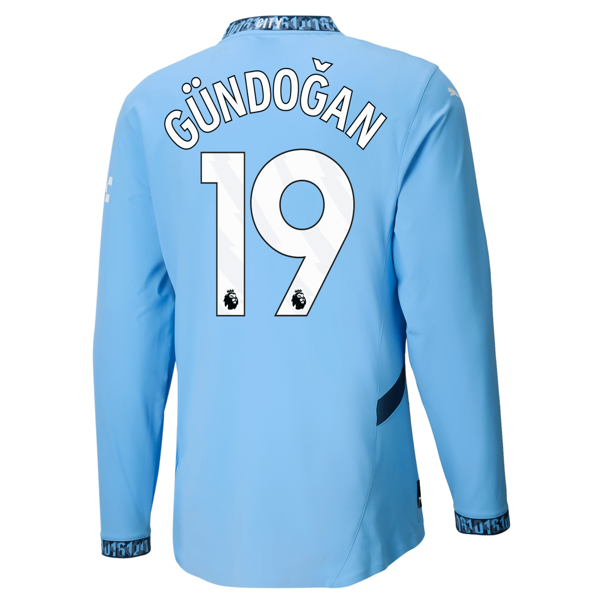 manchester city authentic home jersey teamlightblue 202425 long sleeve with gÜndoĞan 19 printing | Offizieller Manchester City Store