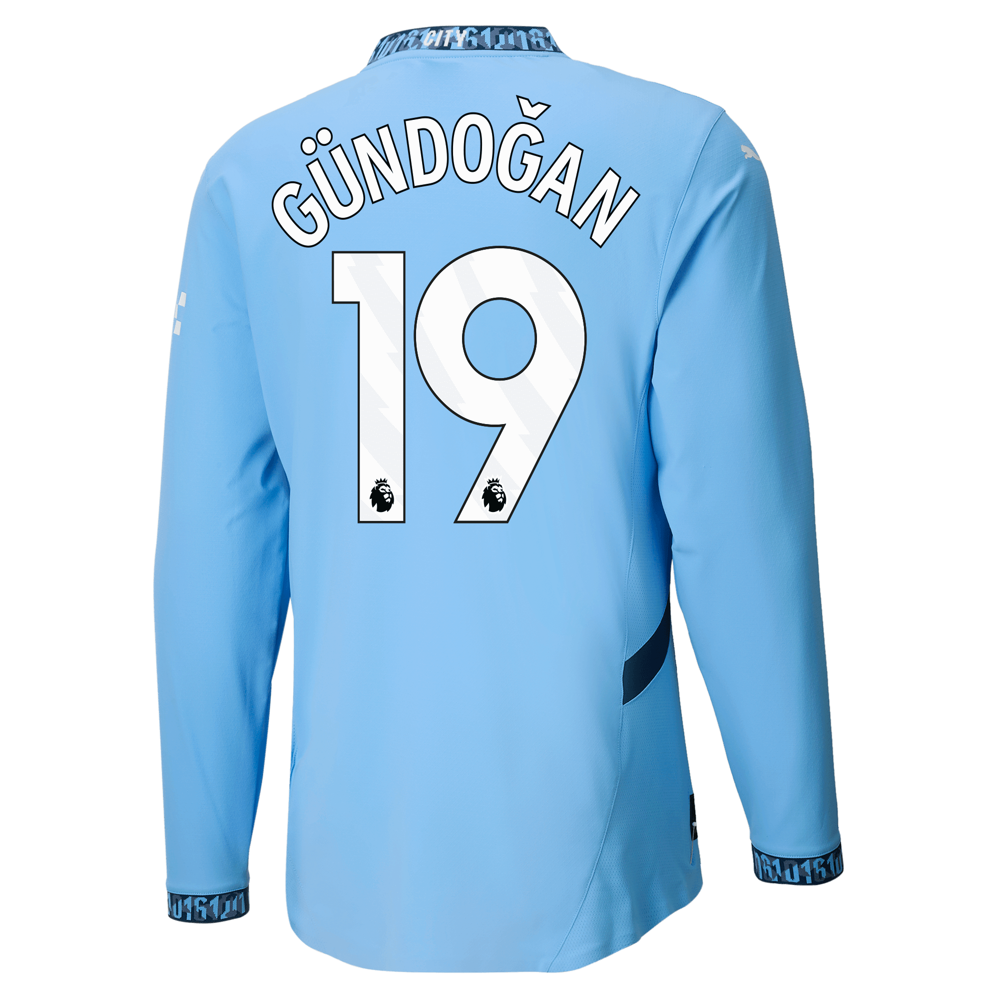 manchester city authentic home jersey teamlightblue 202425 long sleeve with gÜndoĞan 19 printing | Offizieller Manchester City Store