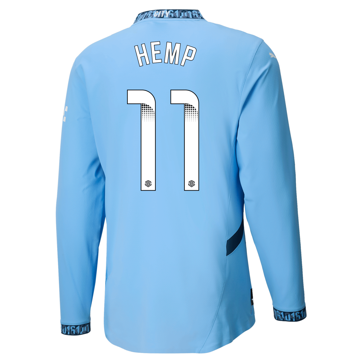 manchester city authentic home jersey teamlightblue 202425 long sleeve with hemp 11 printing | Offizieller Manchester City Store