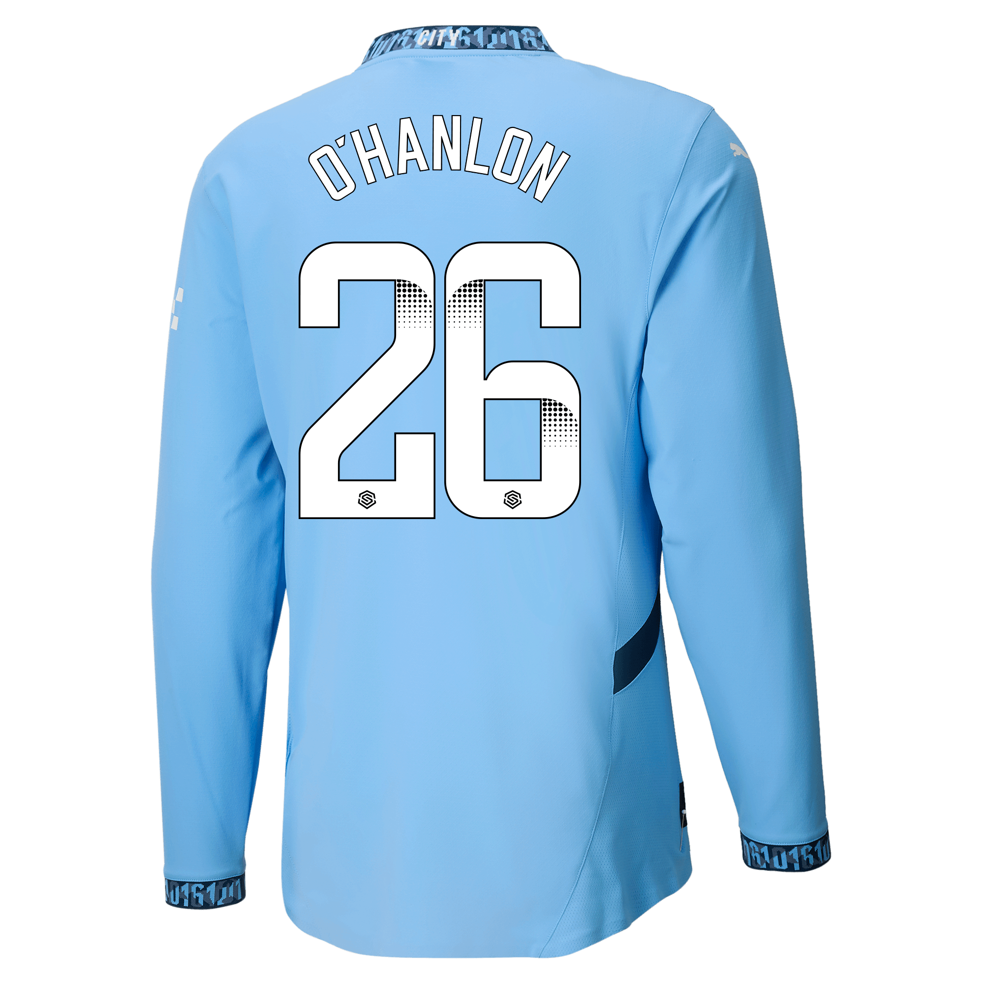 manchester city authentic home jersey teamlightblue 202425 long sleeve with ohanlon 26 printing | Offizieller Manchester City Store