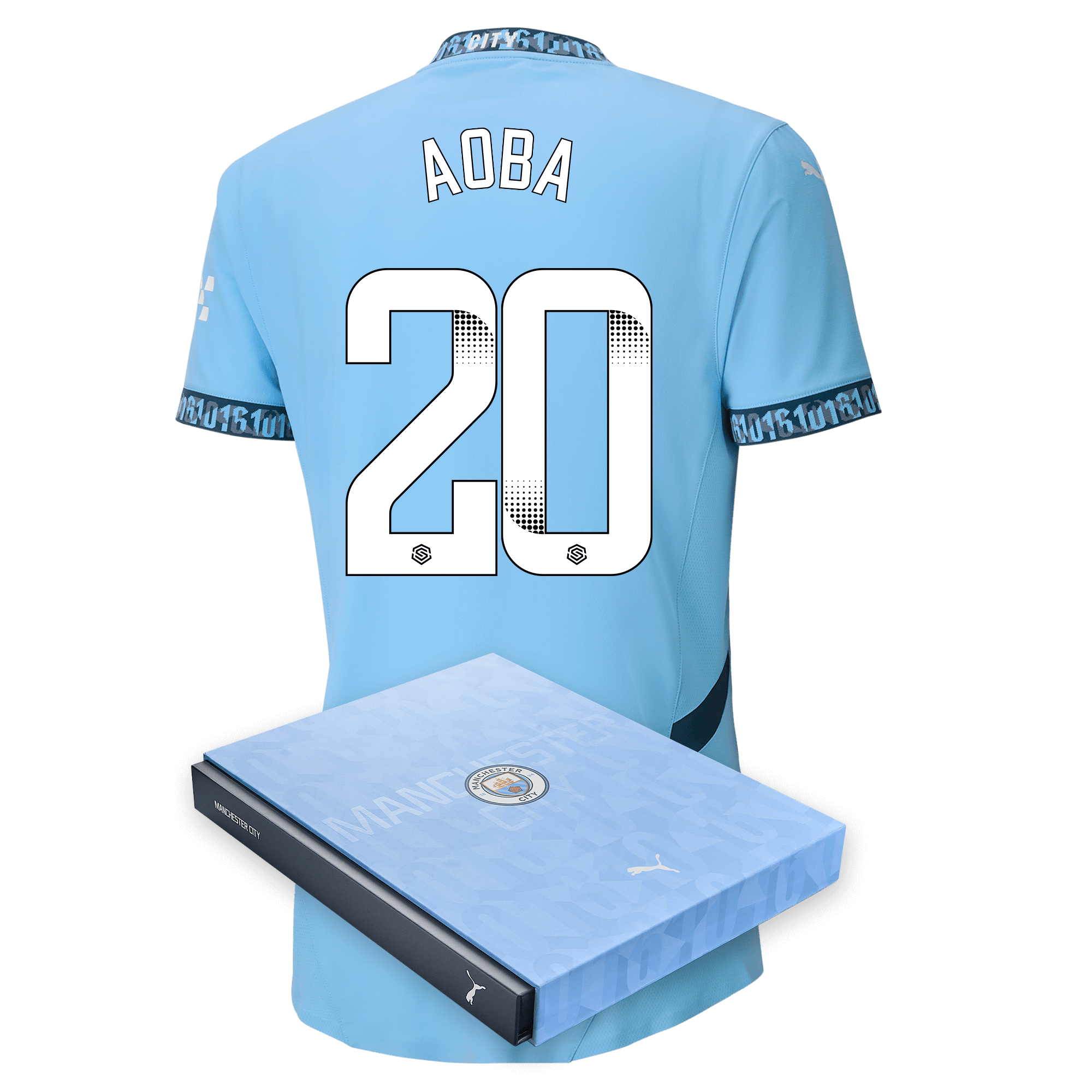 manchester city authentic home jersey teamlightblue 202425 with aoba 20 printing | Offizieller Manchester City Store