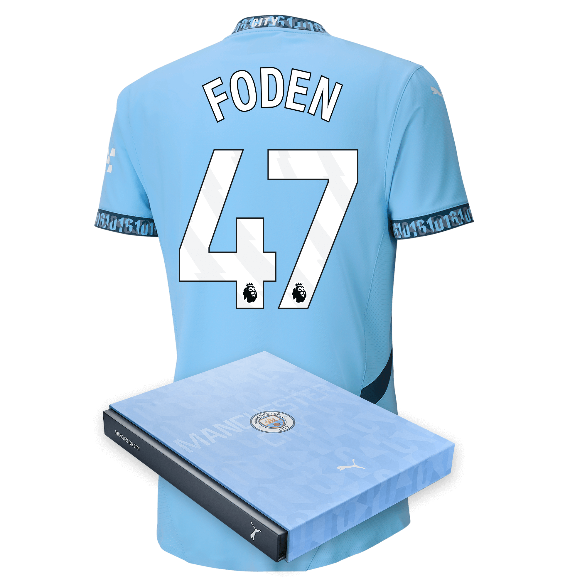manchester city authentic home jersey teamlightblue 202425 with foden 47 printing in gift box | Offizieller Manchester City Store