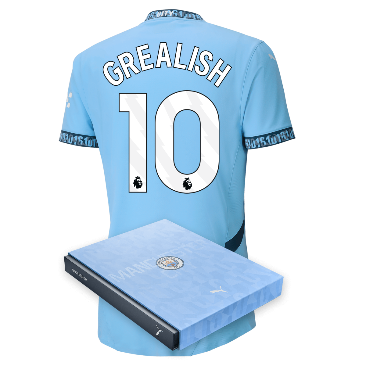 manchester city authentic home jersey teamlightblue 202425 with grealish 10 printing in gift box | Offizieller Manchester City Store