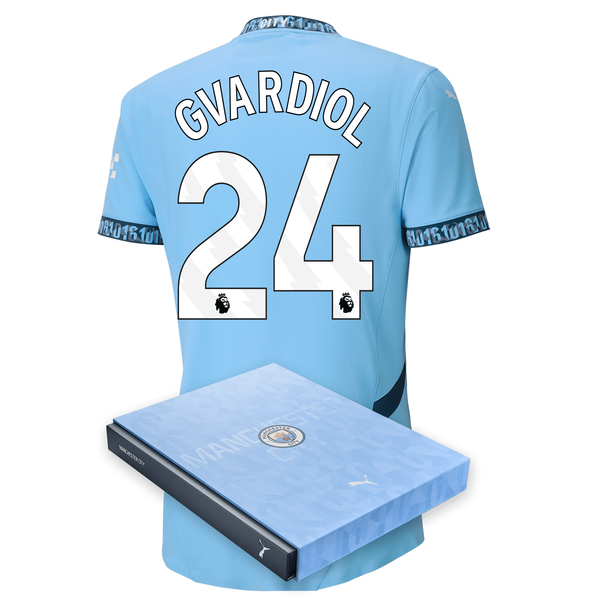 manchester city authentic home jersey teamlightblue 202425 with gvardiol 24 printing in gift box | Offizieller Manchester City Store