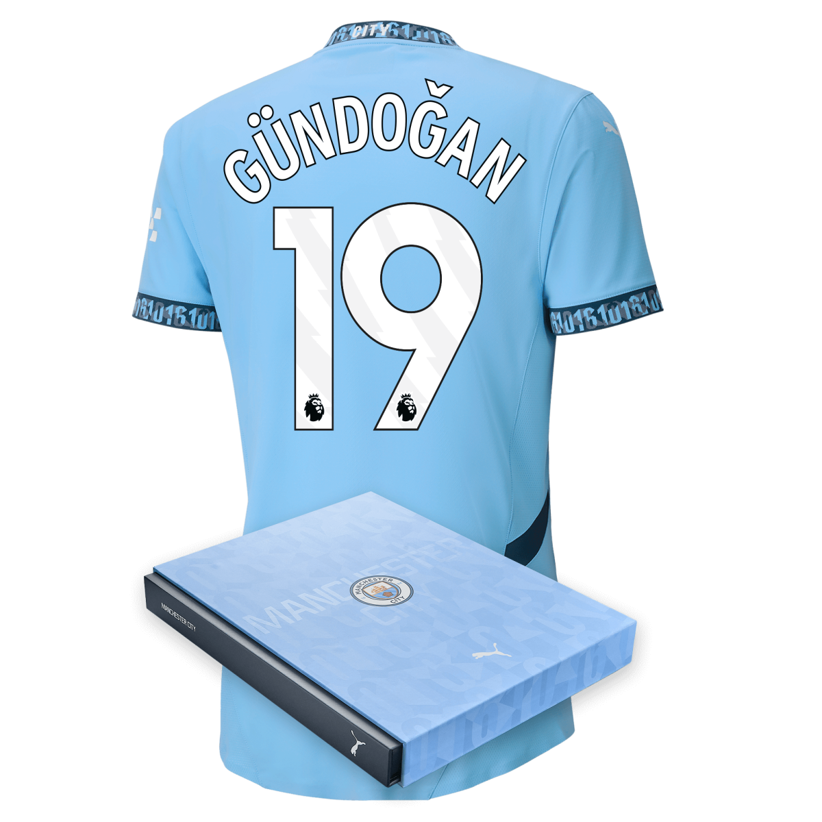 manchester city authentic home jersey teamlightblue 202425 with gÜndoĞan 19 printing in gift box | Offizieller Manchester City Store