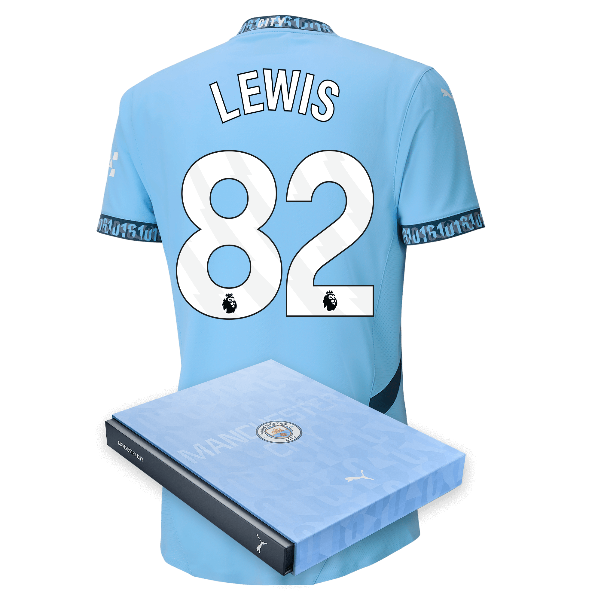 manchester city authentic home jersey teamlightblue 202425 with lewis 82 printing in gift box | Offizieller Manchester City Store