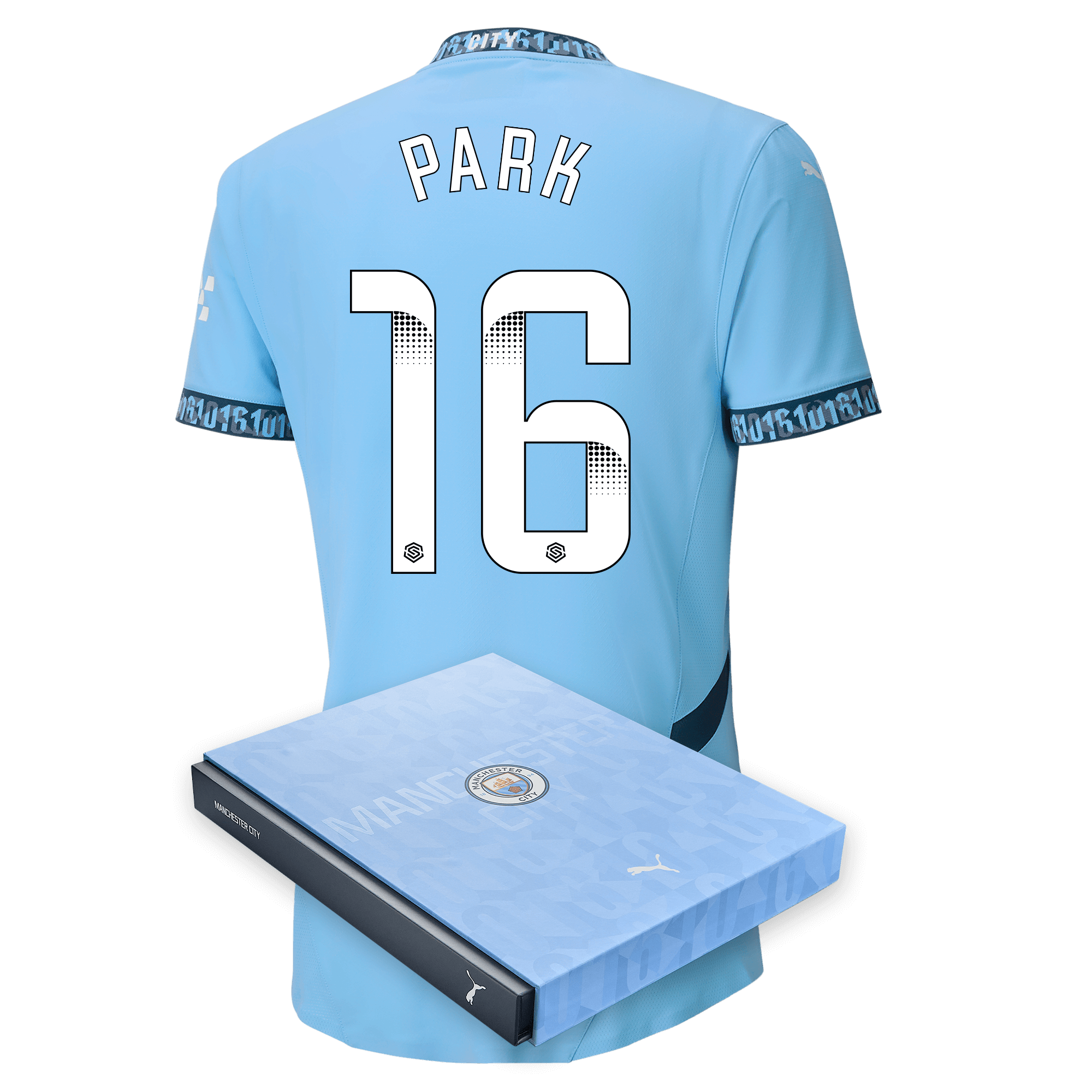 manchester city authentic home jersey teamlightblue 202425 with park 16 printing in gift box | Offizieller Manchester City Store