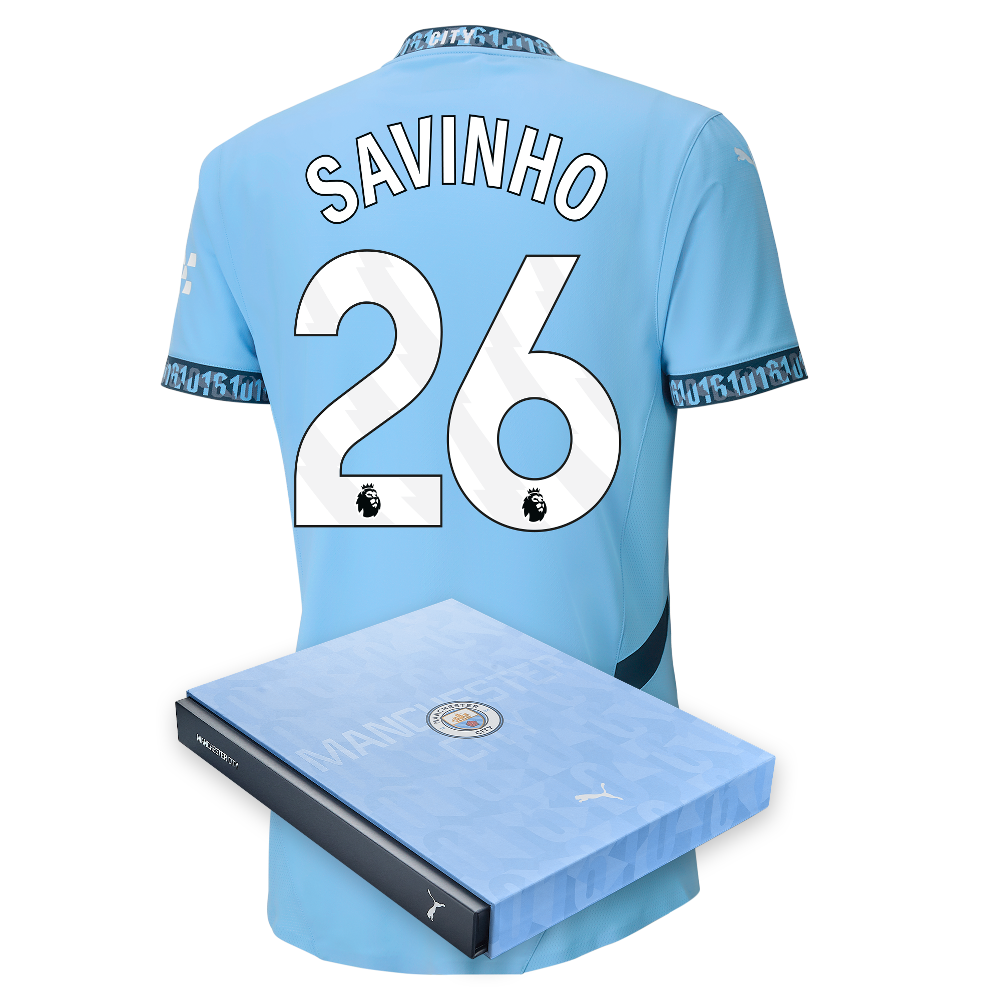 manchester city authentic home jersey teamlightblue 202425 with savinho 26 printing in gift box | Offizieller Manchester City Store