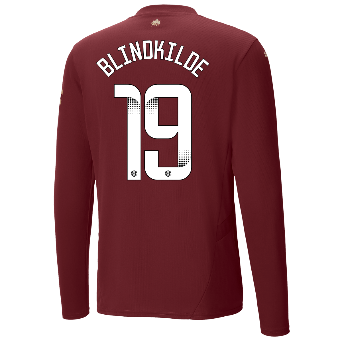 manchester city authentic third jersey burgundy 202425 long sleeve with blindkilde 19 printing | Offizieller Manchester City Store