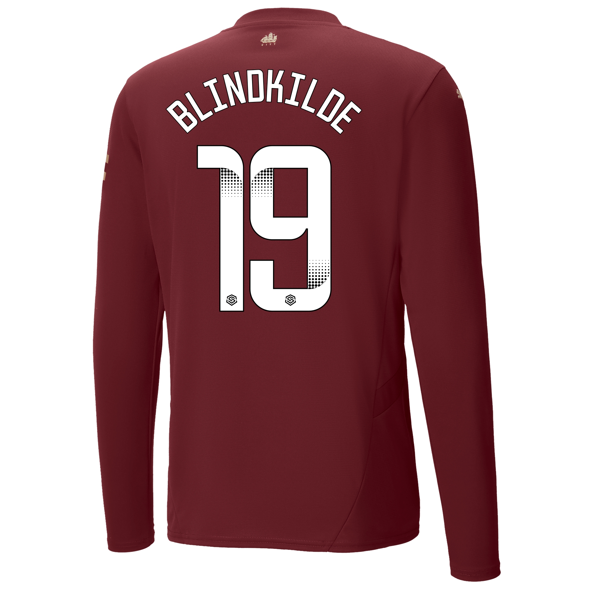 manchester city authentic third jersey burgundy 202425 long sleeve with blindkilde 19 printing | Offizieller Manchester City Store