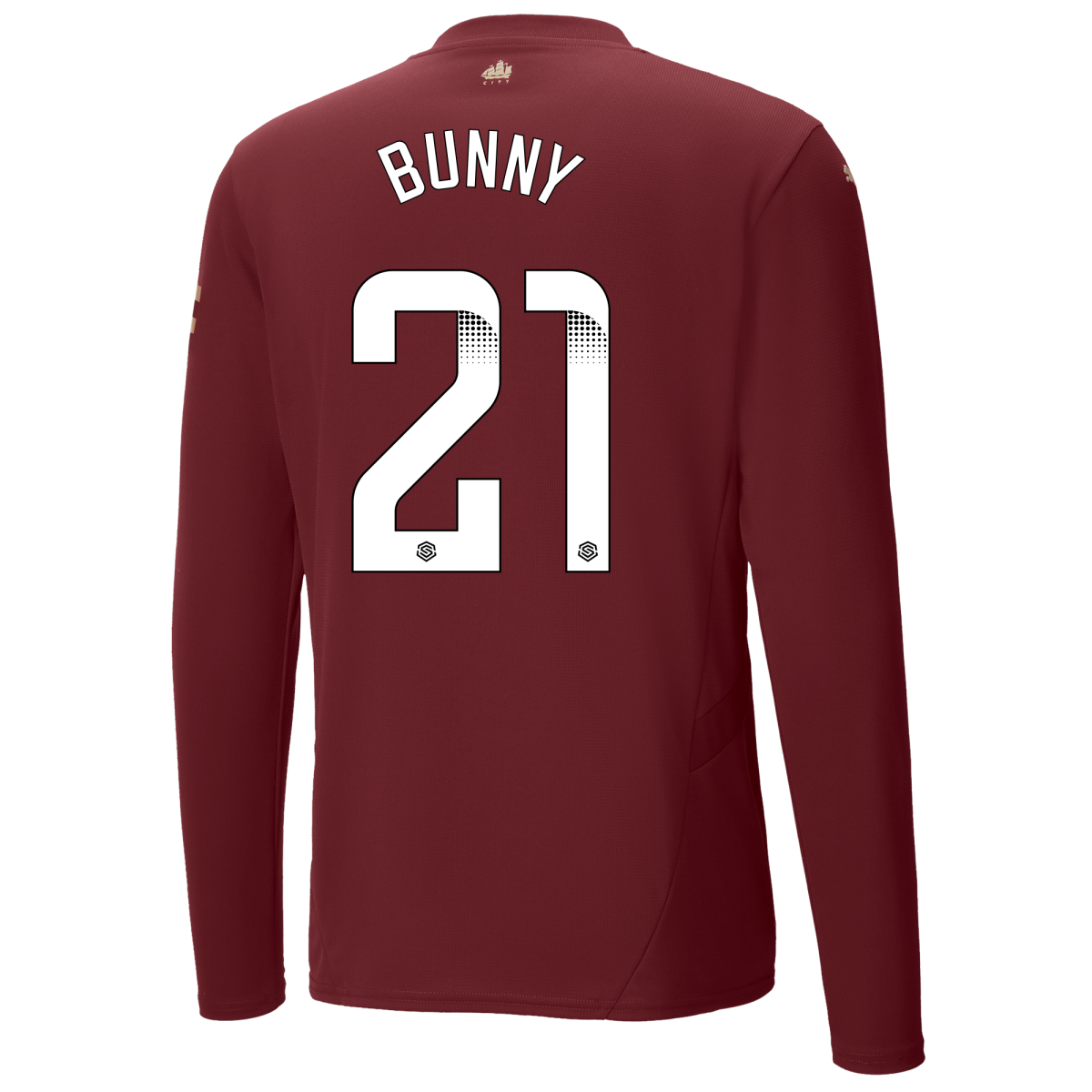 manchester city authentic third jersey burgundy 202425 long sleeve with bunny 21 printing | Offizieller Manchester City Store
