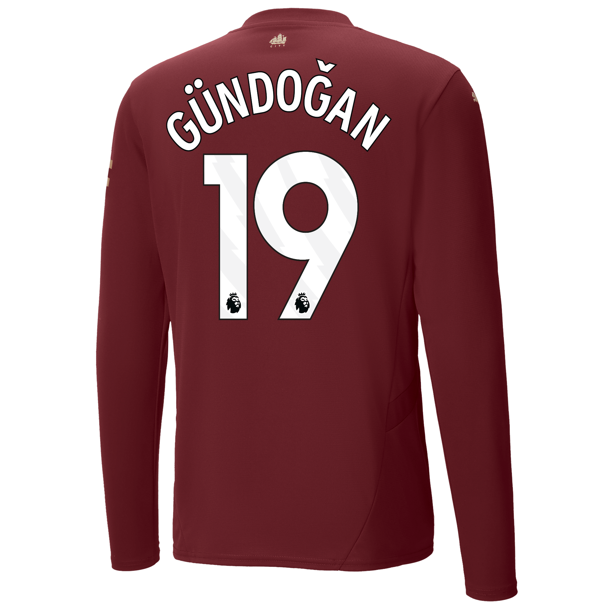 manchester city authentic third jersey burgundy 202425 long sleeve with gÜndoĞan 19 printing | Offizieller Manchester City Store