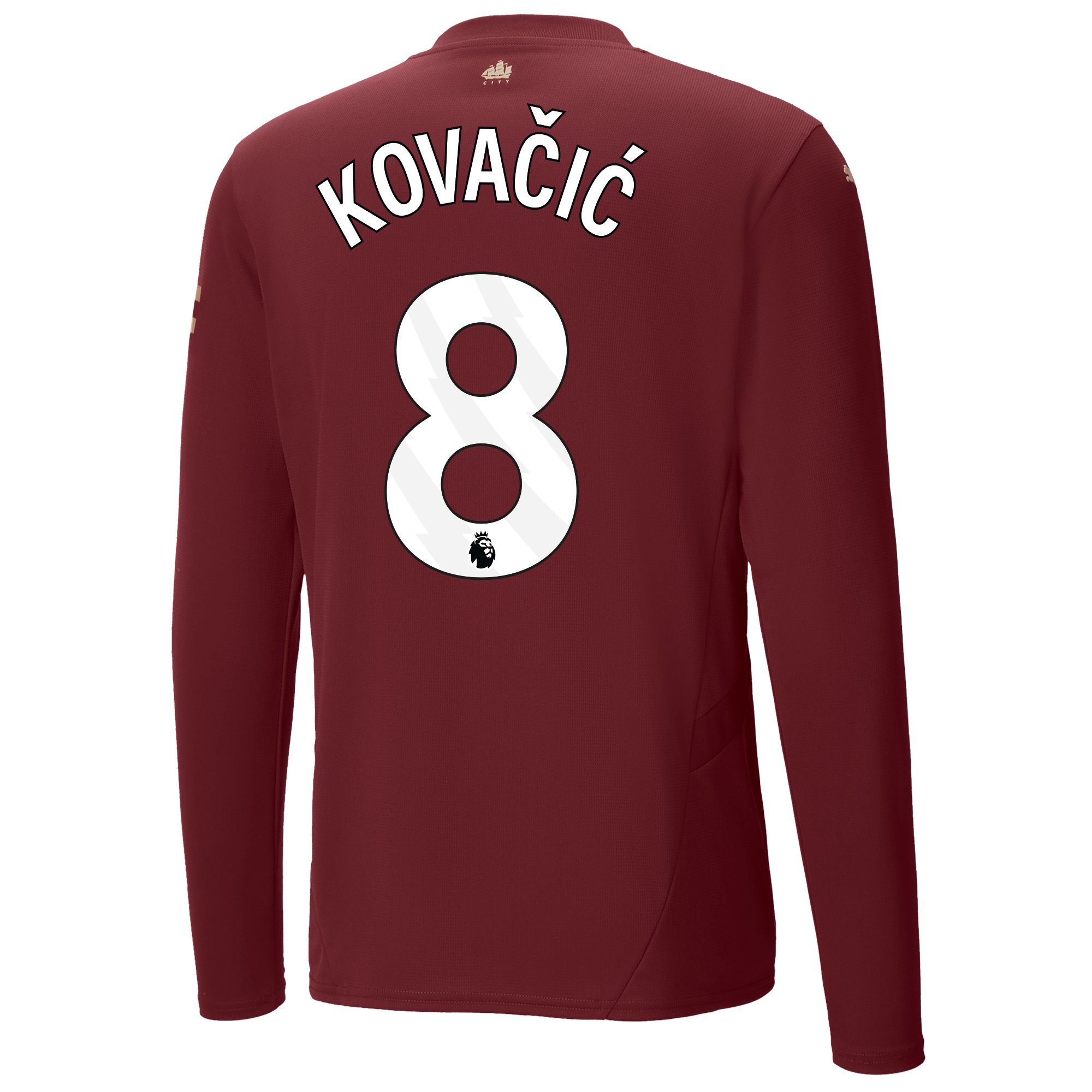 manchester city authentic third jersey burgundy 202425 long sleeve with kovaČiĆ 8 printing | Offizieller Manchester City Store
