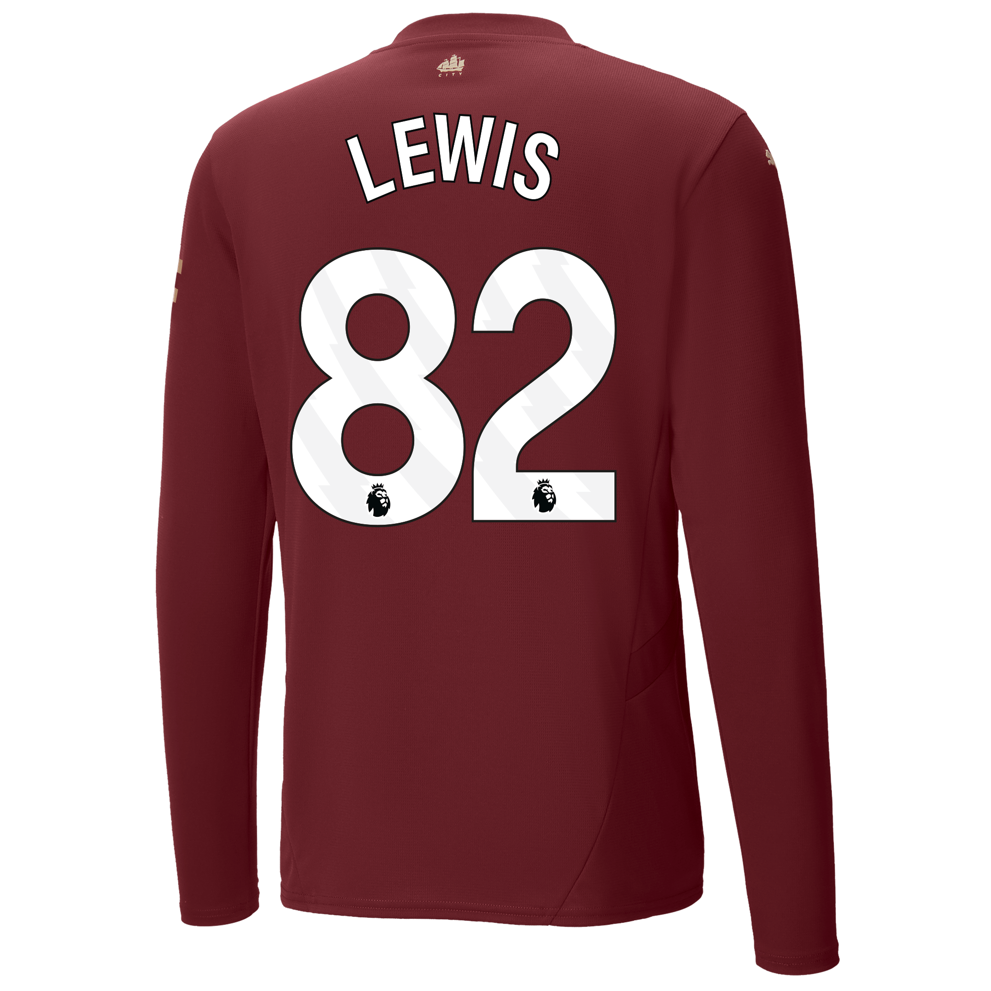 manchester city authentic third jersey burgundy 202425 long sleeve with lewis 82 printing | Offizieller Manchester City Store