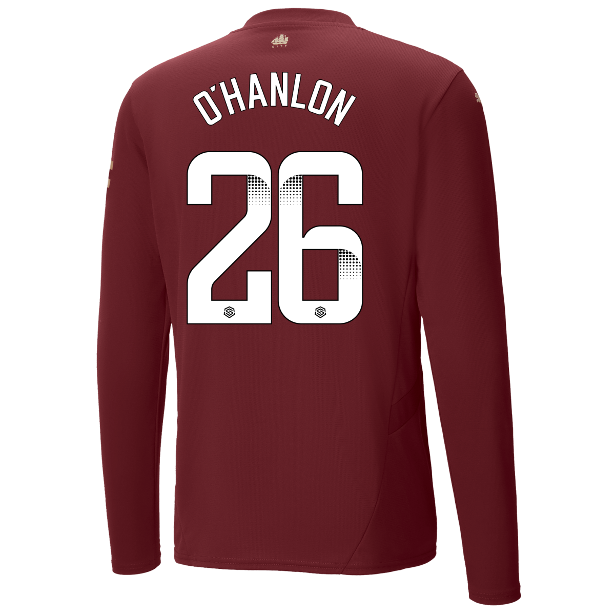 manchester city authentic third jersey burgundy 202425 long sleeve with ohanlon 26 printing | Offizieller Manchester City Store