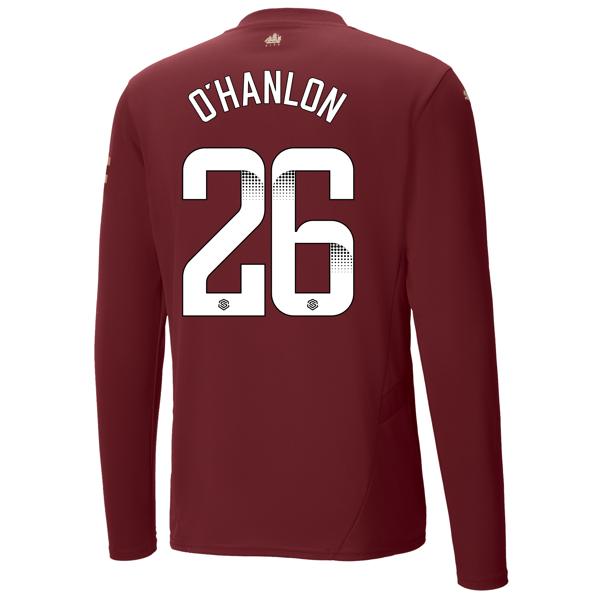 manchester city authentic third jersey burgundy 202425 long sleeve with ohanlon 26 printing | Offizieller Manchester City Store