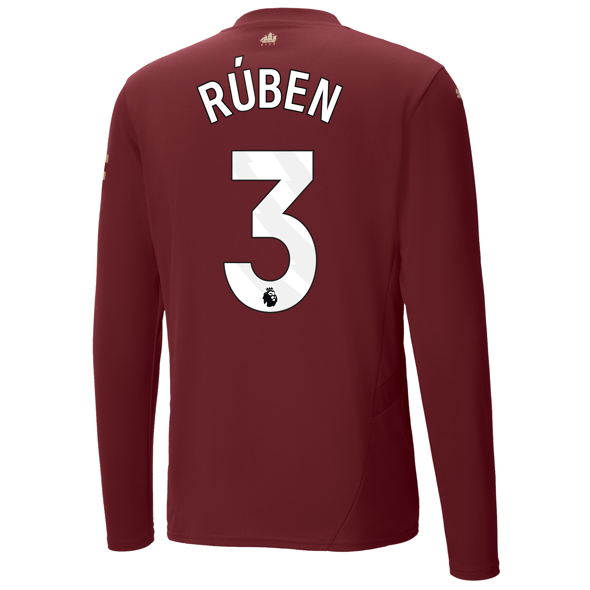 manchester city authentic third jersey burgundy 202425 long sleeve with rÚben 3 printing | Offizieller Manchester City Store
