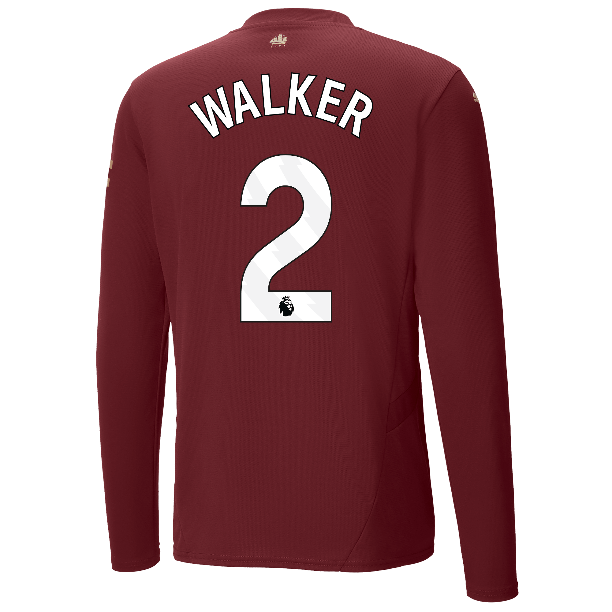 manchester city authentic third jersey burgundy 202425 long sleeve with walker 2 printing | Offizieller Manchester City Store