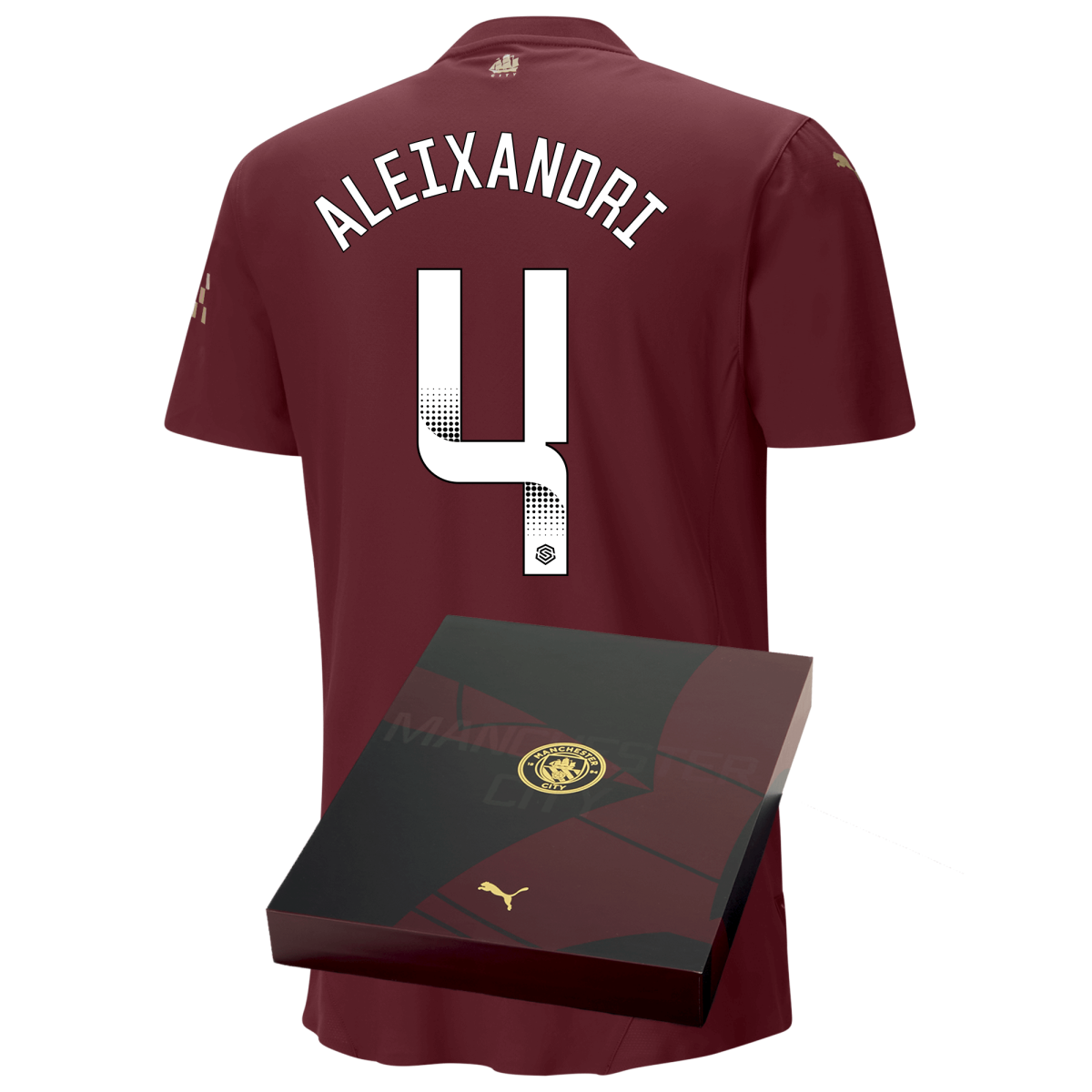 manchester city authentic third jersey burgundy 202425 with aleixandri 4 printing in gift box | Offizieller Manchester City Store