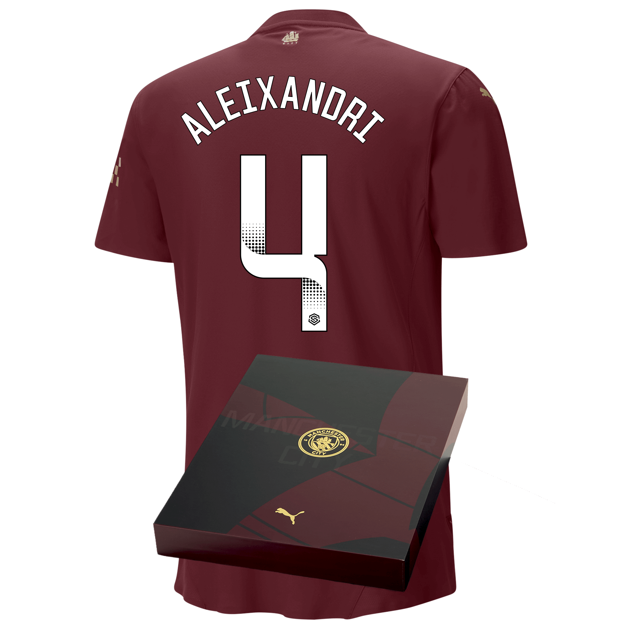 manchester city authentic third jersey burgundy 202425 with aleixandri 4 printing in gift box | Offizieller Manchester City Store