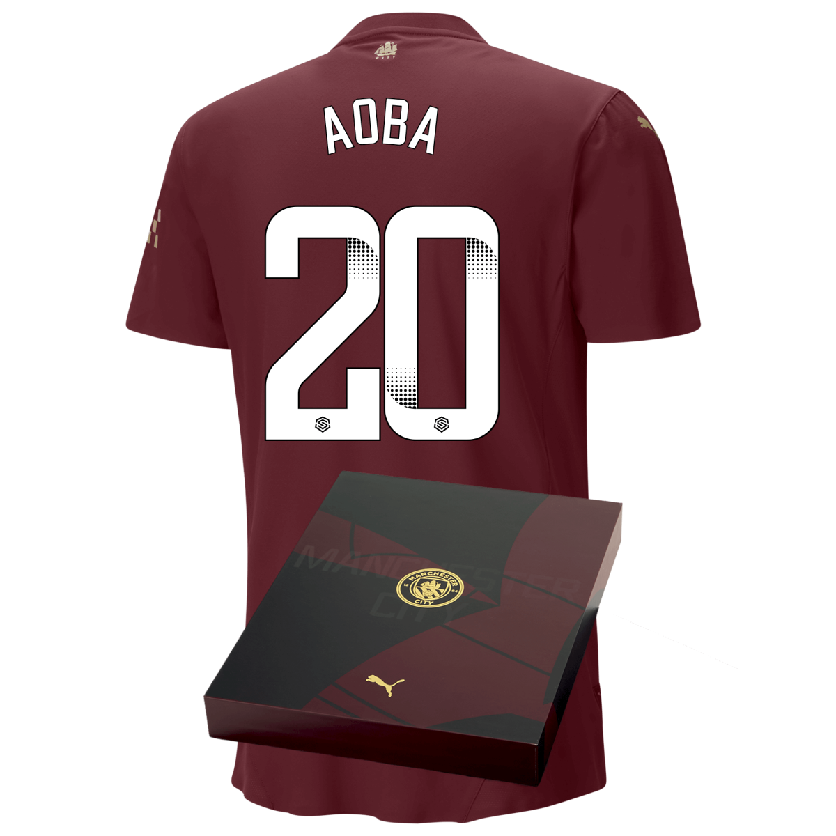 manchester city authentic third jersey burgundy 202425 with aoba 20 printing | Offizieller Manchester City Store