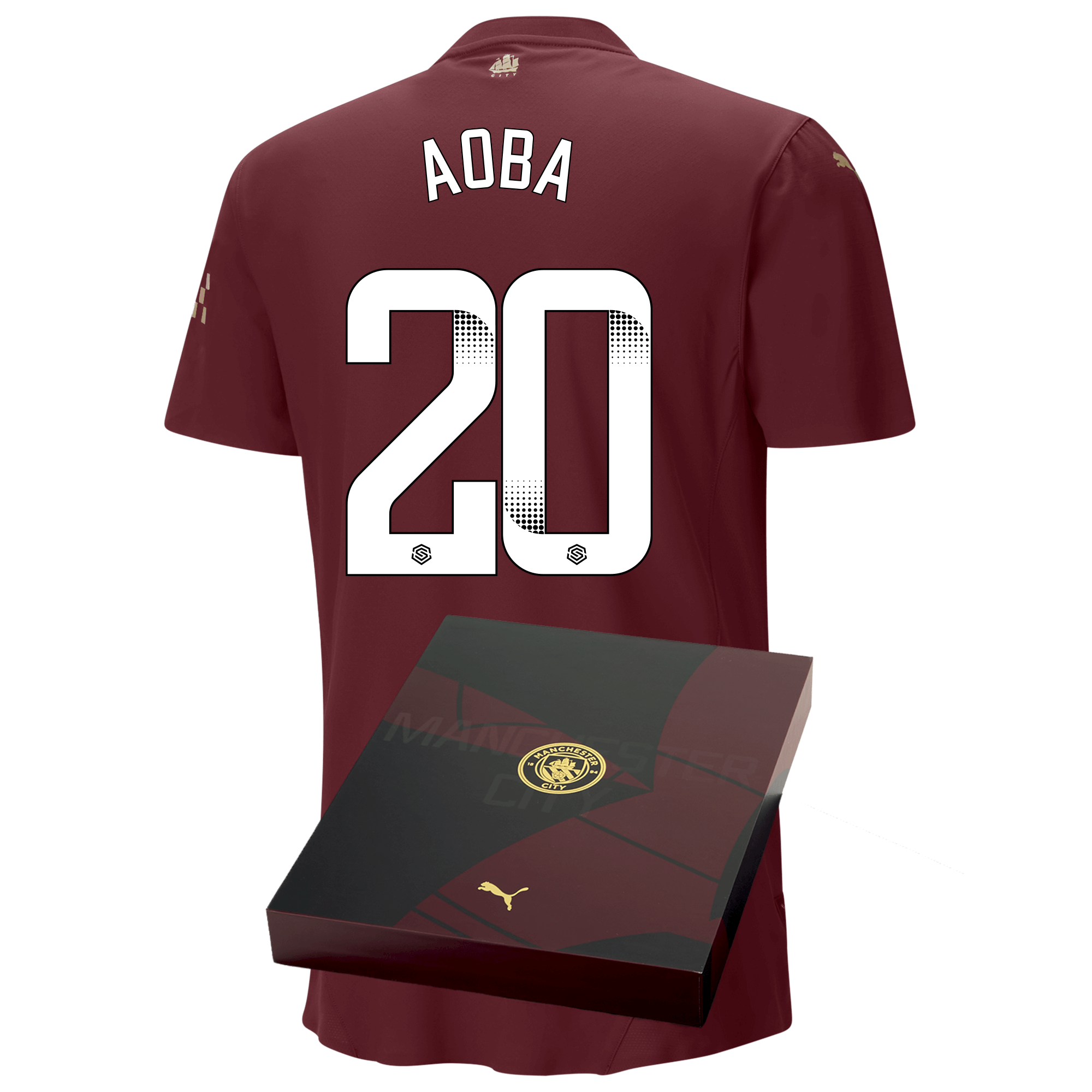 manchester city authentic third jersey burgundy 202425 with aoba 20 printing | Offizieller Manchester City Store