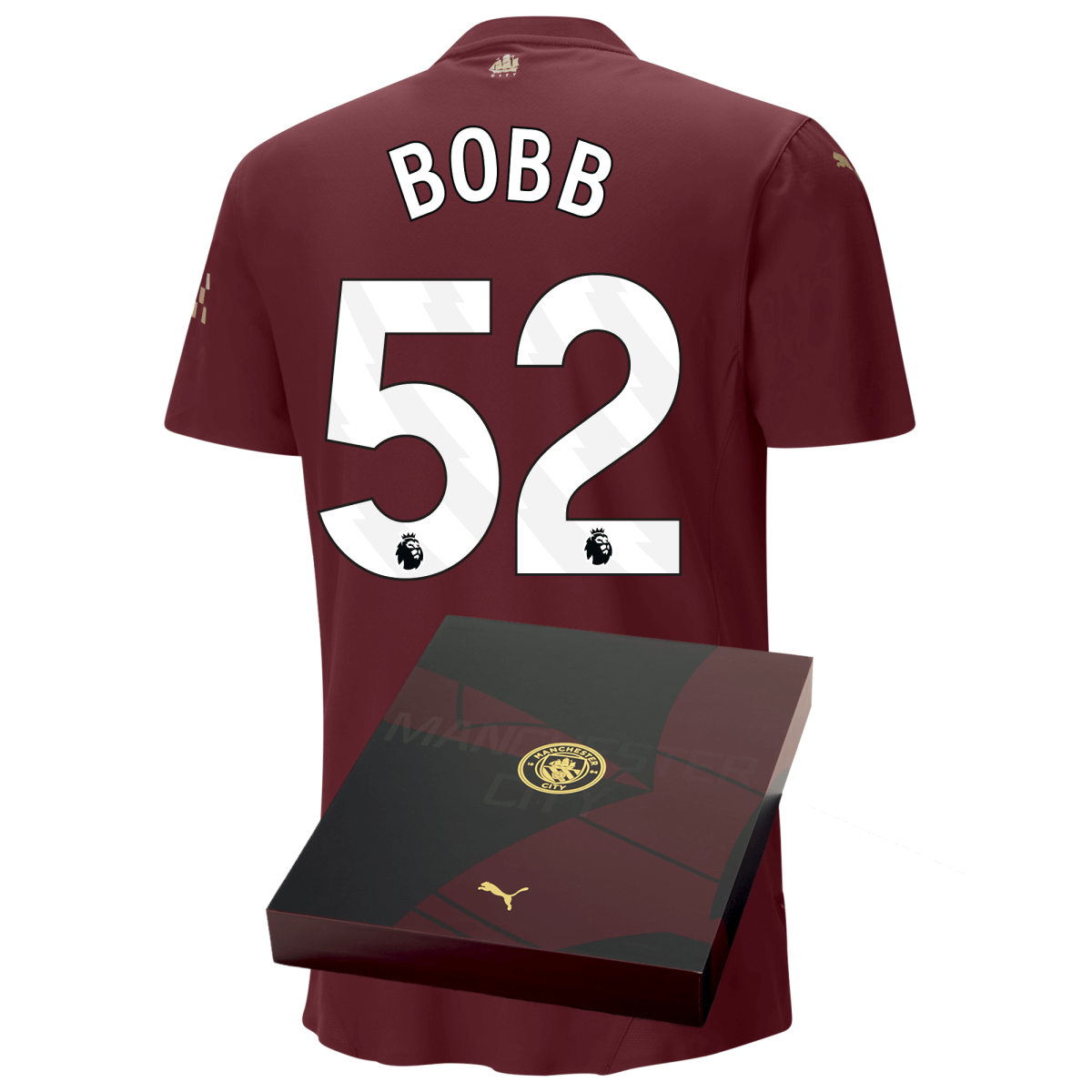 manchester city authentic third jersey burgundy 202425 with bobb 52 printing in gift box | Offizieller Manchester City Store