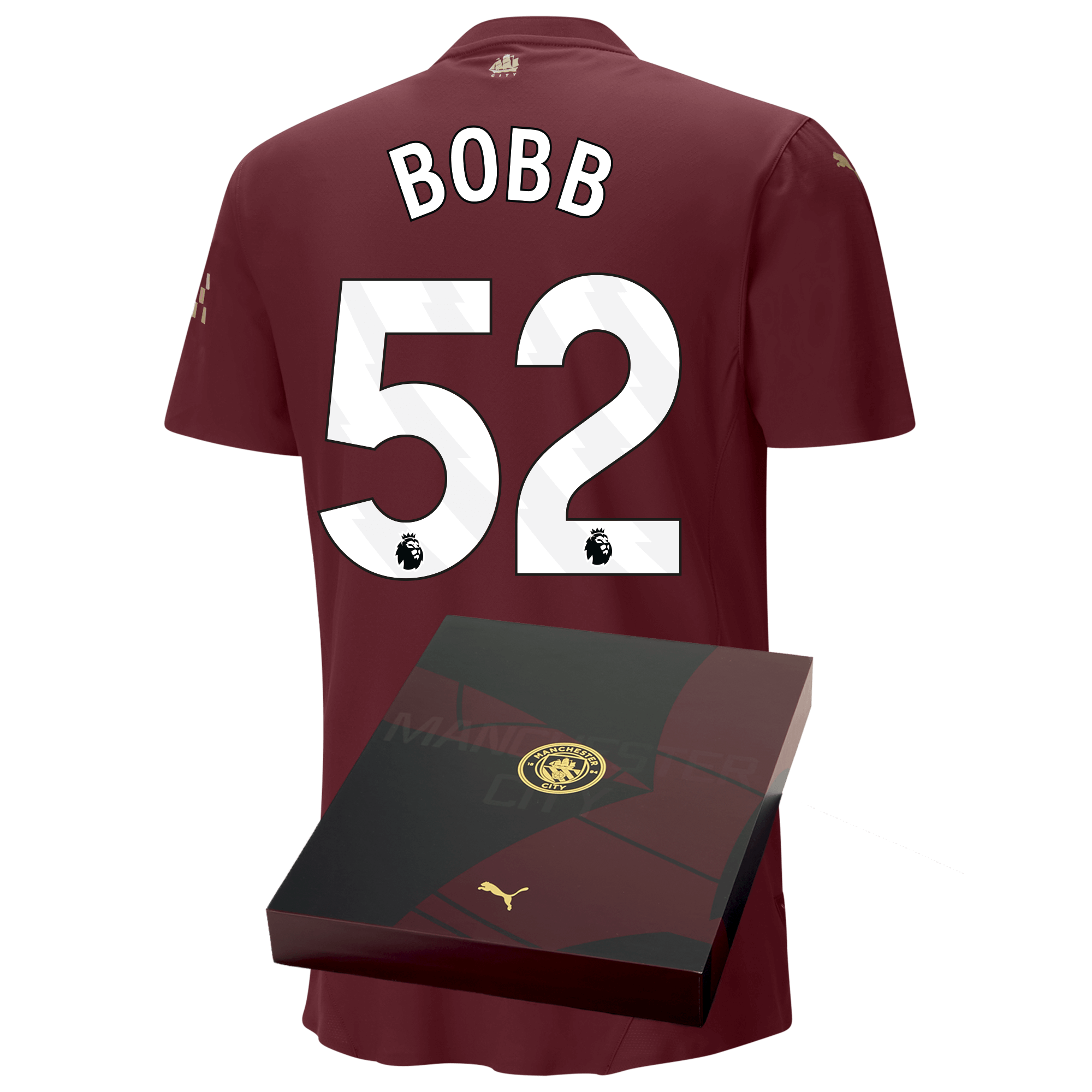 manchester city authentic third jersey burgundy 202425 with bobb 52 printing in gift box | Offizieller Manchester City Store